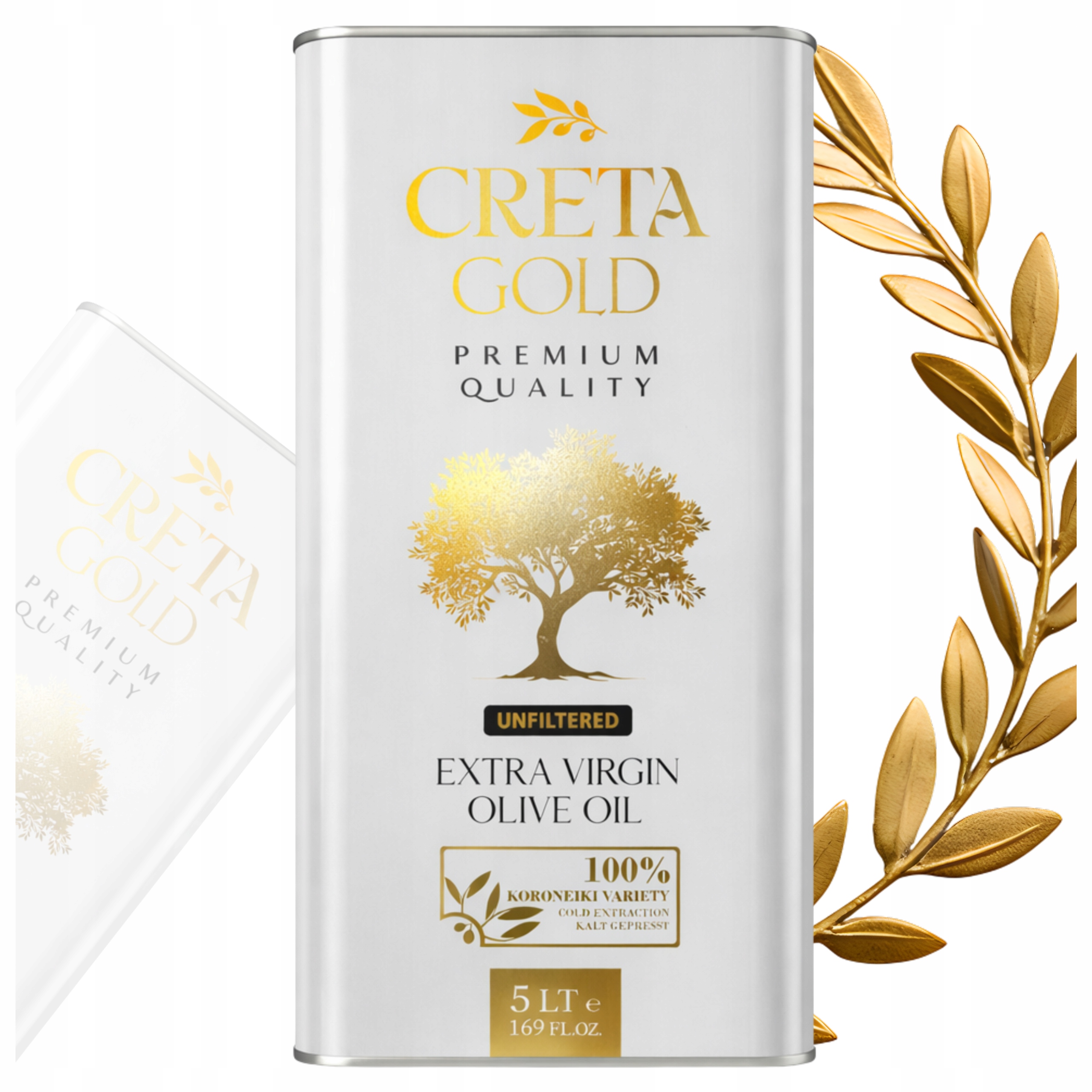Oliwa Z Oliwek Extra Virgin Grecka Niefiltrowana 5L Creta Gold Koroneiki