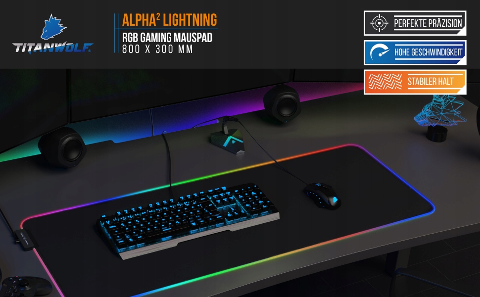 CSL PODKŁADKA GAMINGOWA RGB POD MYSZ KLAWIATURĘ — miniatura 8