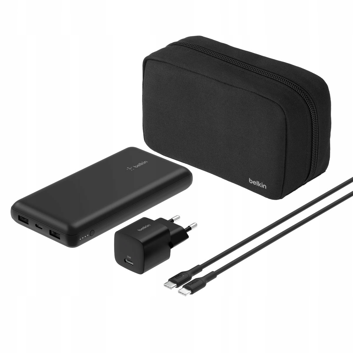 Powerbanka Belkin BU042KQBK 20000 mAh nabíječka 25 W, kabel Usb-c, Pouzdro