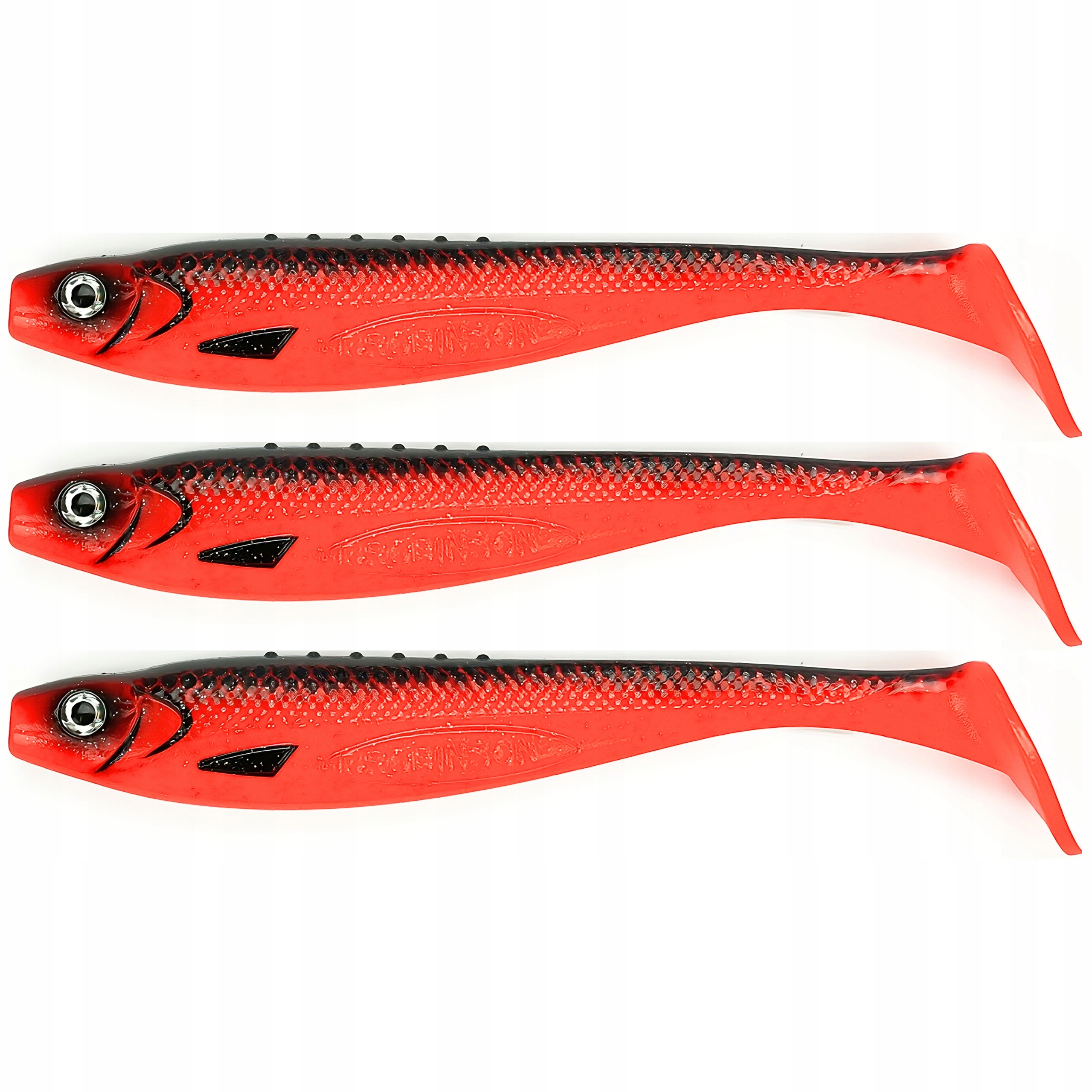 Guma Przynęta Longinus Orange Shiner 12cm Kopyto na Szczupaka Zestaw 3szt