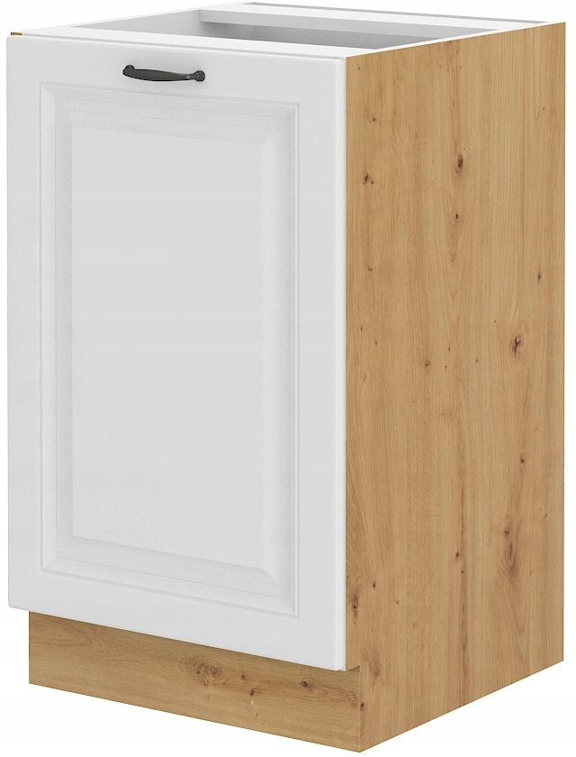 

Szafka kuchenna biała 60 z półką. Dąb Artisan Mat