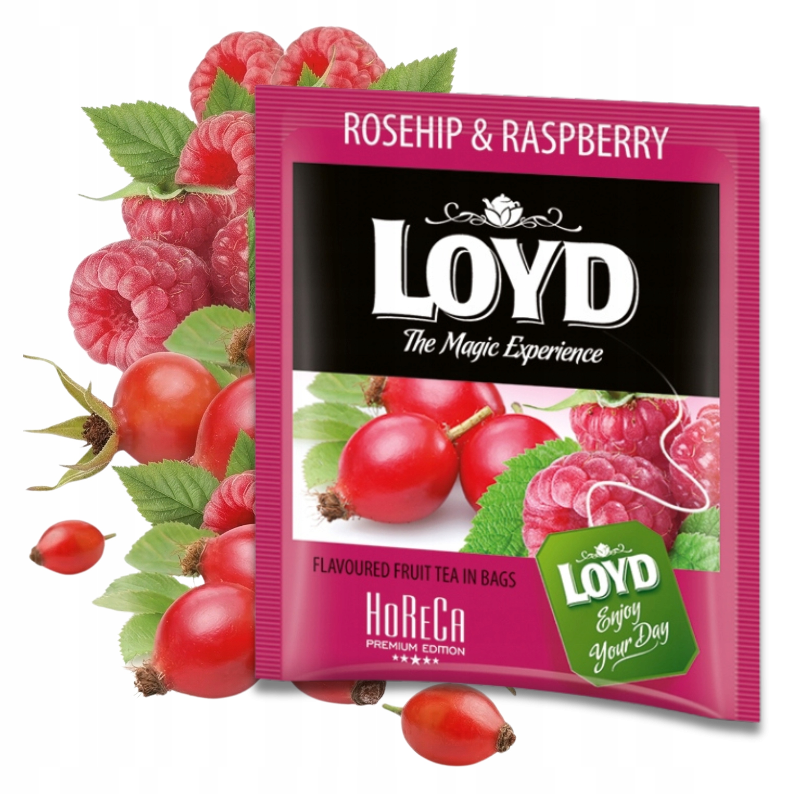 Levně Čaj Loyd Malina Šípková Růže Expresní 500 sáčků
