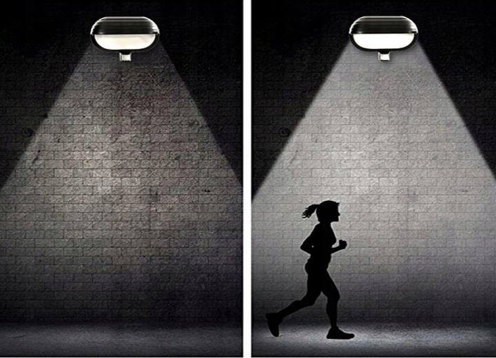 ZEWNĘTRZNA LAMPA+ŻARÓWKA LED E27 CZUJKA RUCHU Wysokość produktu 19 cm