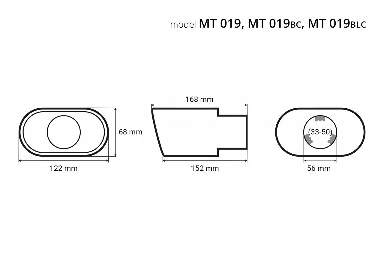 KOŃCÓWKA WYDECHU CHROM TUNING STAL NIERDZEWNA 019 Producent części Titanium+