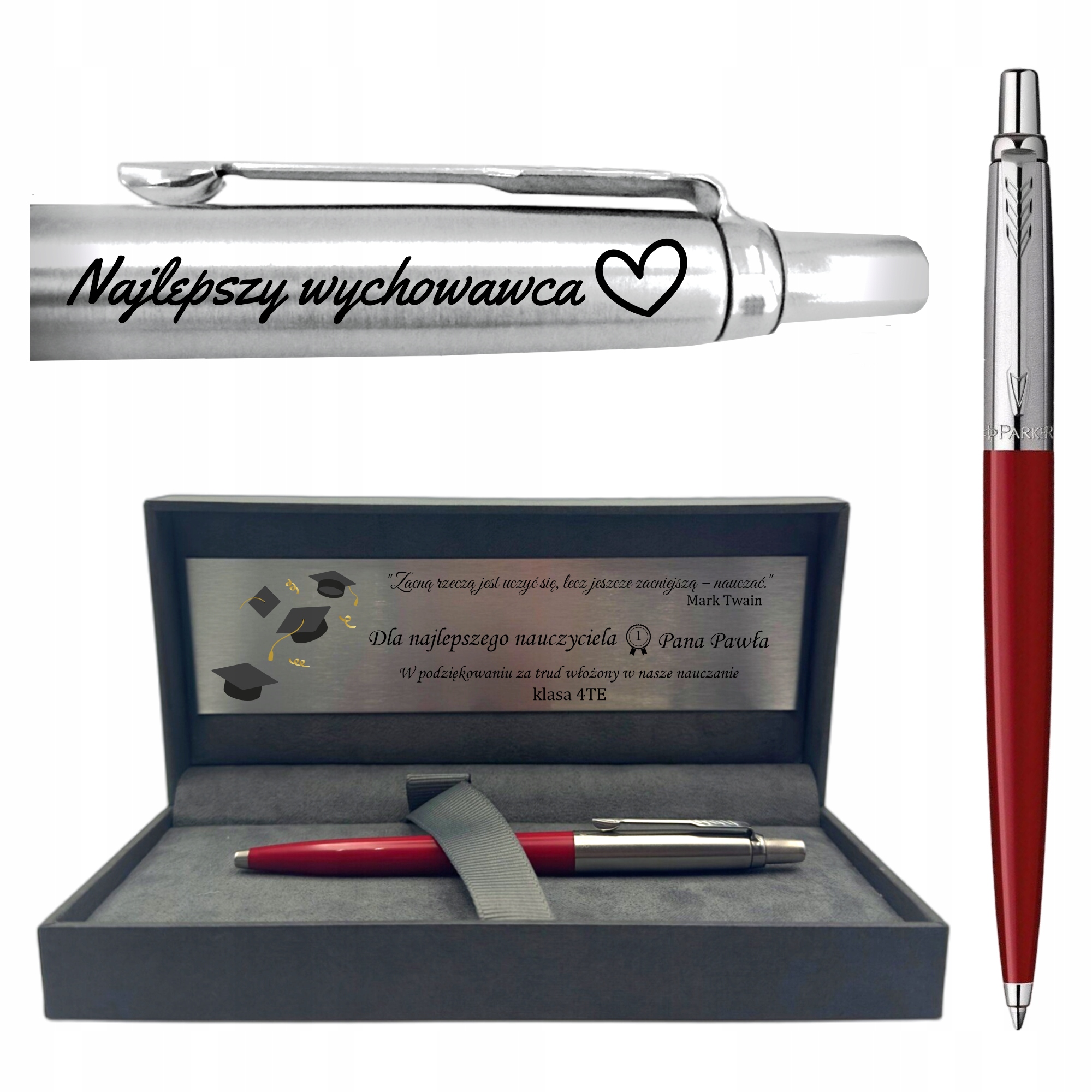 Długopis Parker Jotter czerwony Grawer na Urodziny dla Mamy