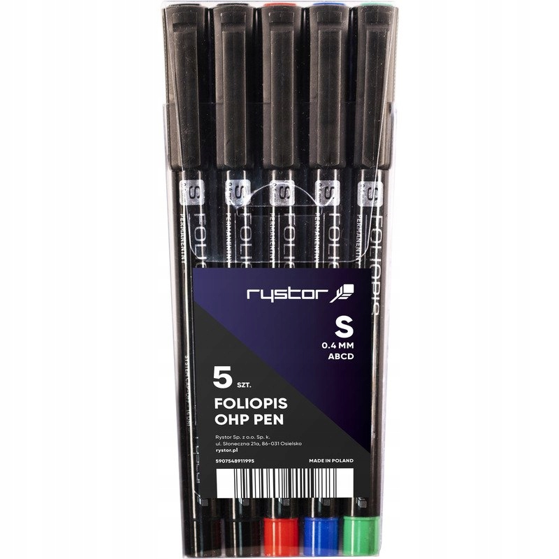 Foliopisy Rystor FS-4 3 KOLORY+2 Czarne, Czarny