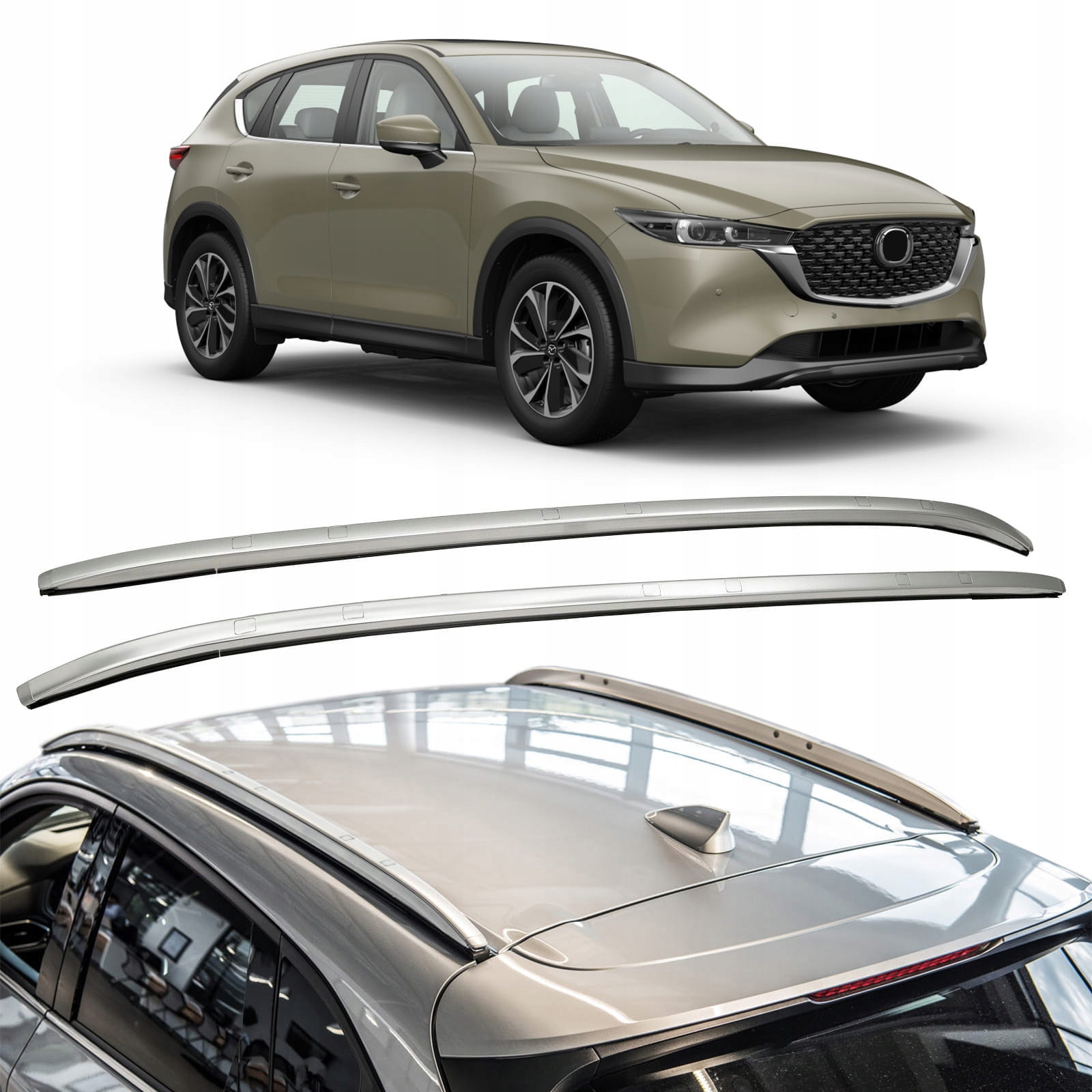 MAZDA CX-5 II KF 2017+ RELINGI DACHOWE SREBRNE 00008LR09