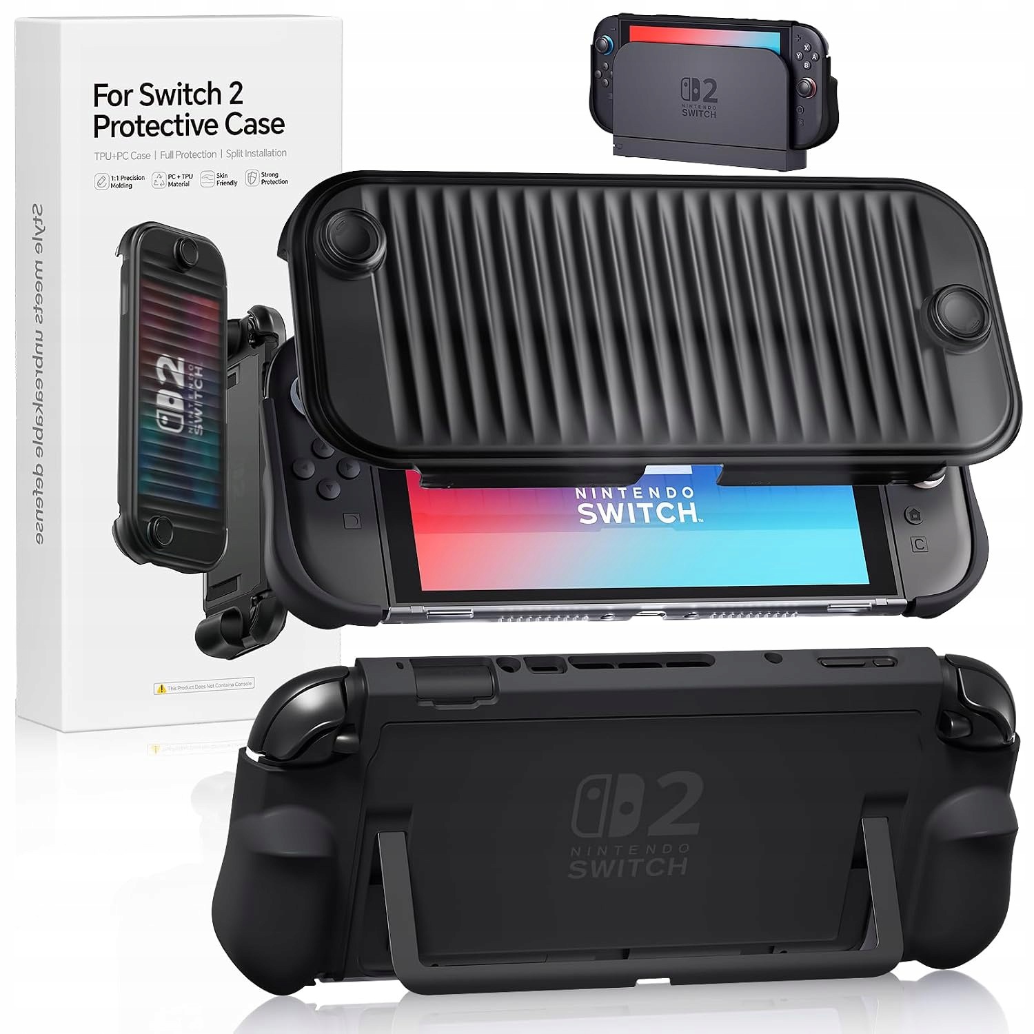Etui Nintendo Switch 2 Ergonomiczne Miękkie Antypoślizgowe Czarne (455)