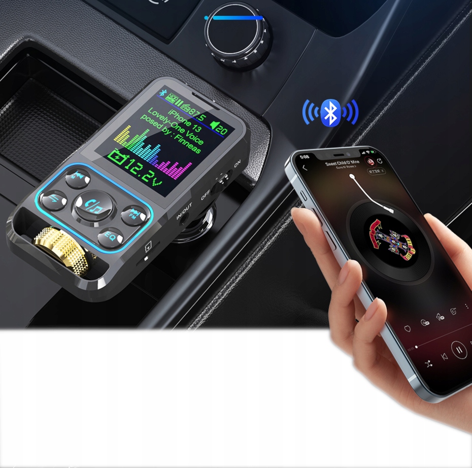 TRANSMITER FM BLUETOOTH SZYBKA ŁADOWARKA QC USB PD Marka Inna
