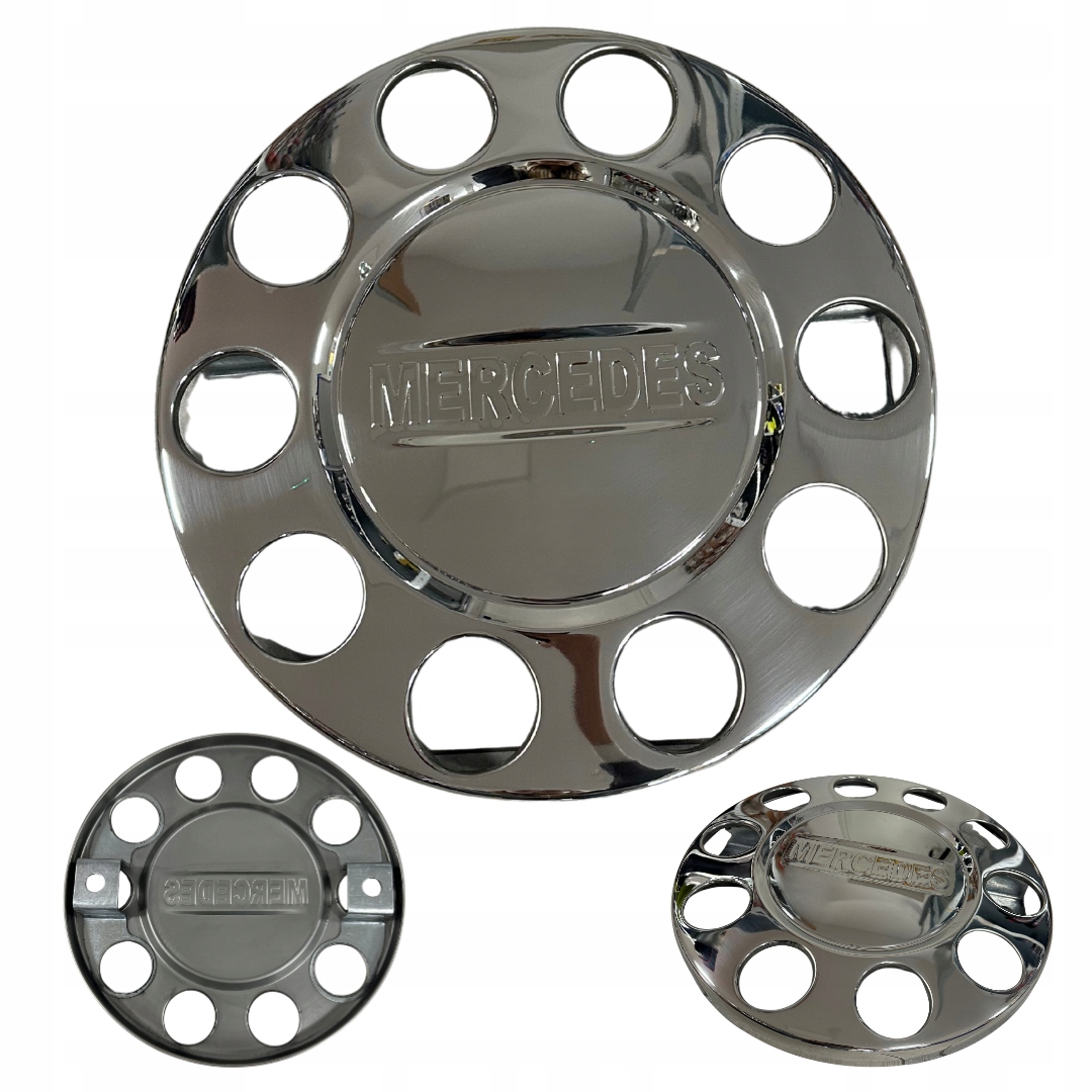Poklice Mercedes tir chrom 22,5" Mercedes MP2 MP3 MP4 nerezový, pevný