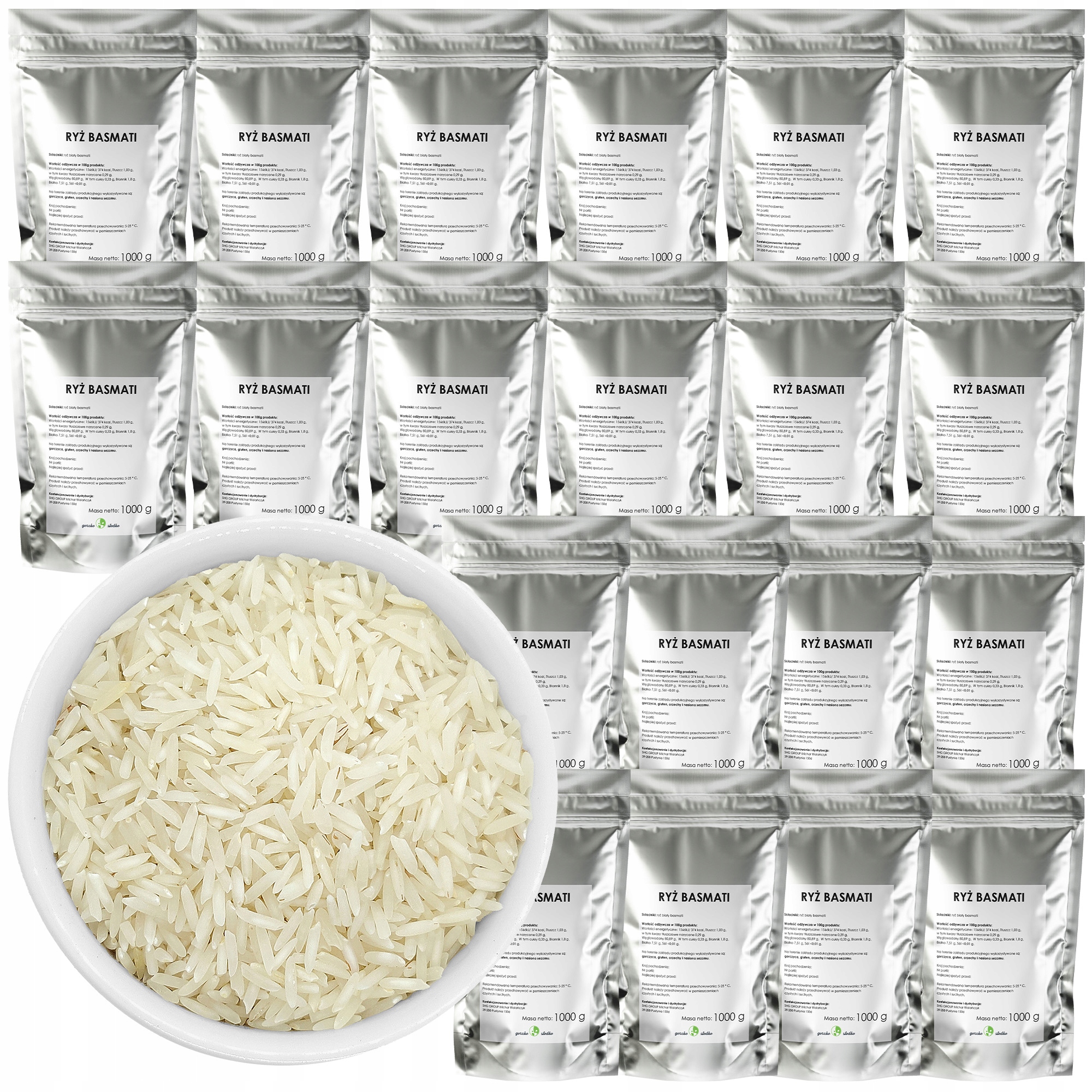 Biały ryż Basmati 20 kg długoziarnisty naturalny Gorzko Słodko