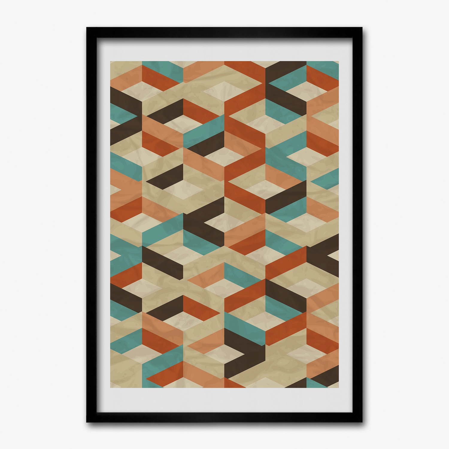 Obraz v rámu Mdf Retro geometrie vzor 50x70 cm
