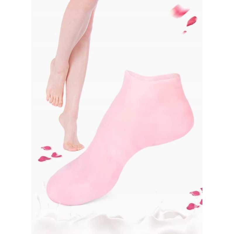 SKARPETY SILIKONOWE DO ZABIEGÓW KOSMETYCZNYCH NA SPĘKANE PIĘTY OSŁONY 4 SZT Stan opakowania oryginalne