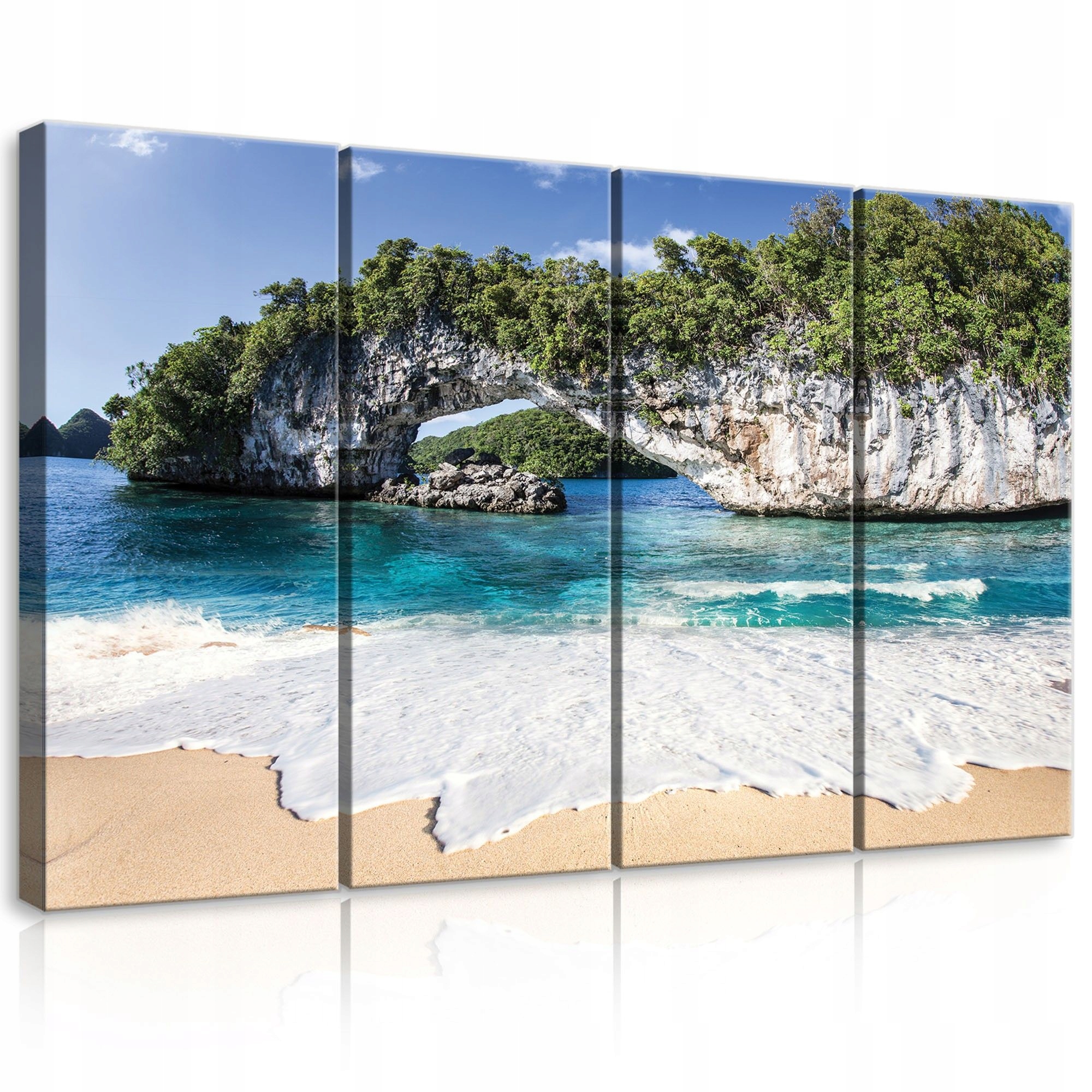 Obraz 120x80 Pláž Tropický oceán vlny piesok ostrov príroda krajina raj