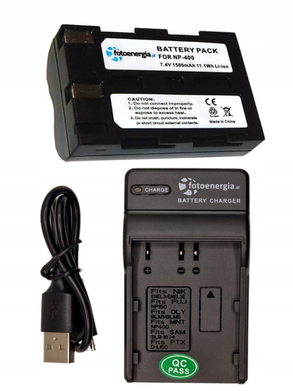 Sada nabíječka baterie pro Konica NP-400 Pentax D-LI50 Samsung SLB-1674