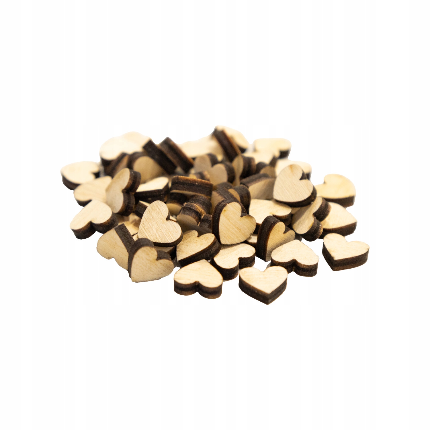 DREWNIANE SCRAPKI SERDUSZKA 100 SZT SERCE DECOUPAGE DO DEKORACJI ZE SKLEJKI