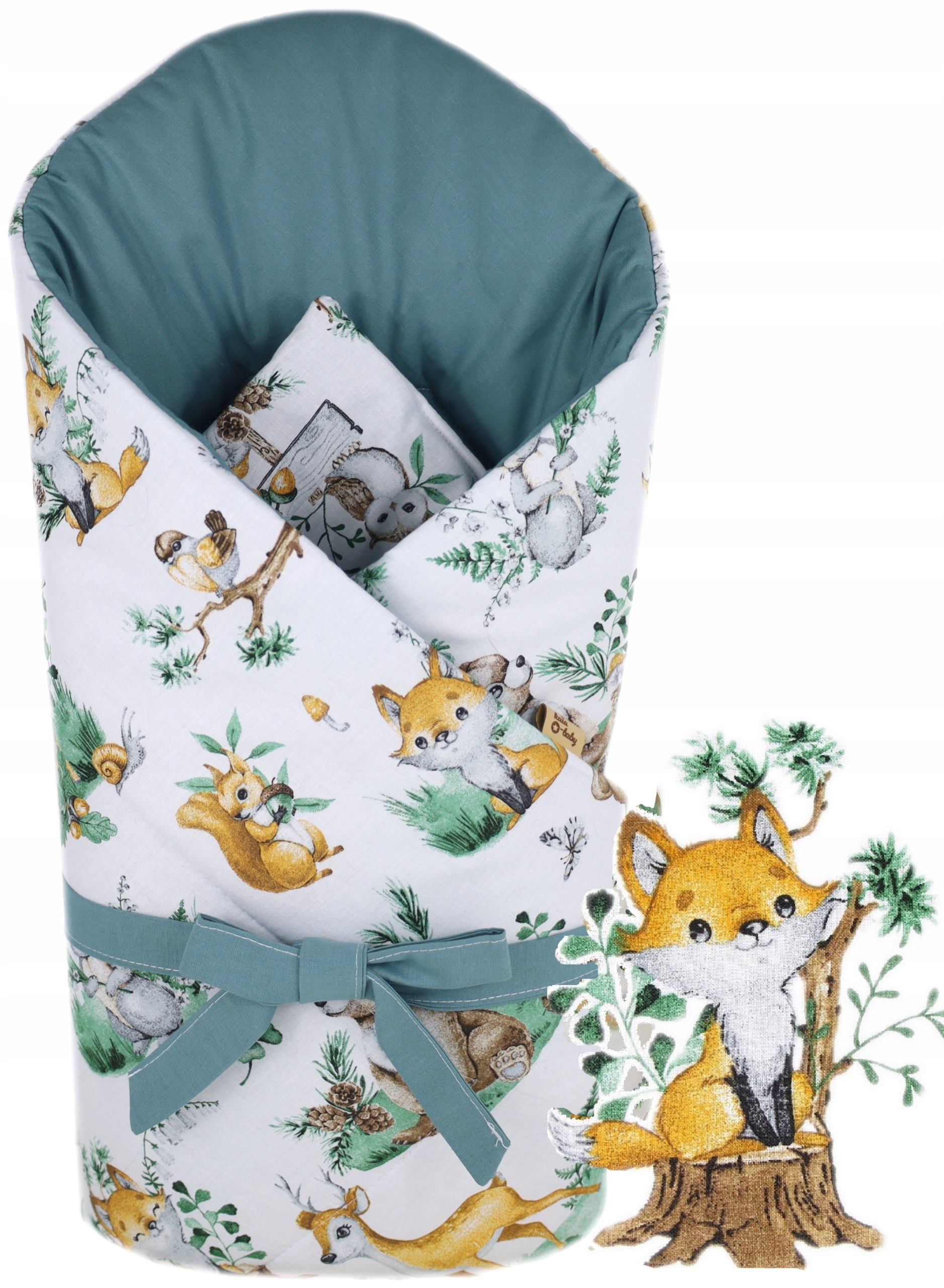 ROŻEK BECIK NIEMOWLĘCY OTULACZ USZTYWNIANY KOKOSEM - FOREST