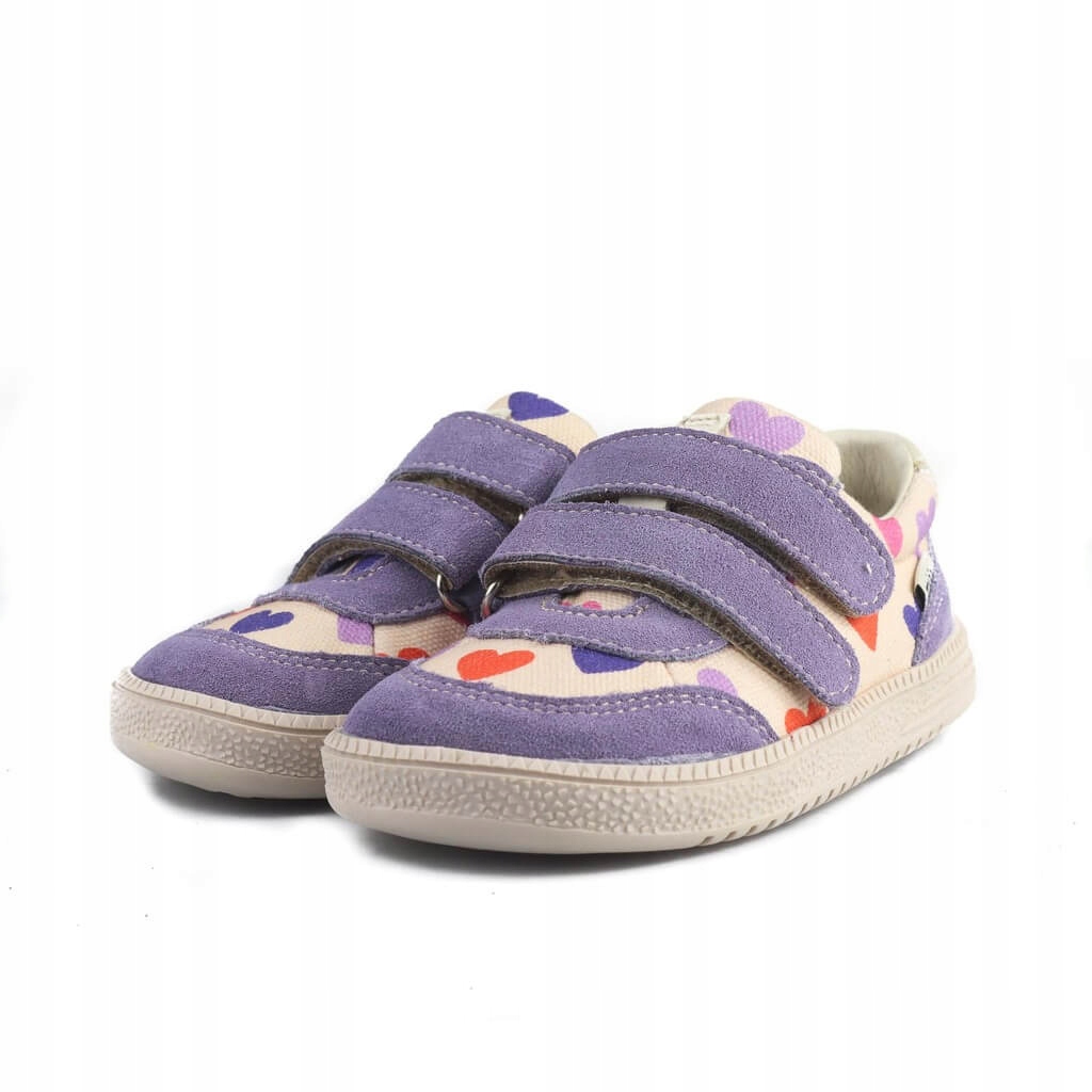 Mido Barefoot 60-07 Violet Hearts Półbuty Dziecięce Sportowe Skórzane r.20
