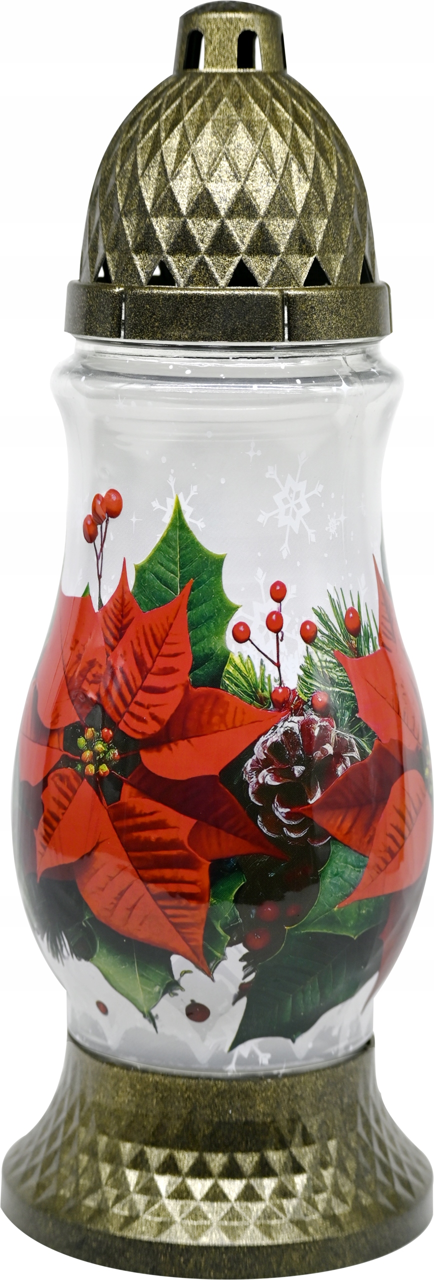 Znicz Powlekany Grafiką GWIAZDA BETLEJEMSKA, Boże Narodzenie, wysokość 28cm