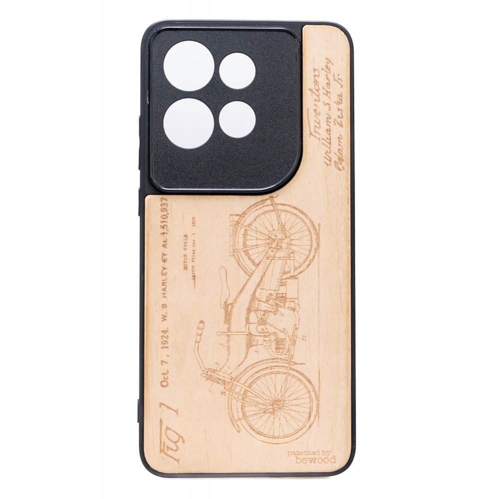 Dřevěné Pouzdro pro Motorola Edge 50 Neo 60 Neo Harley Patent Aniegre