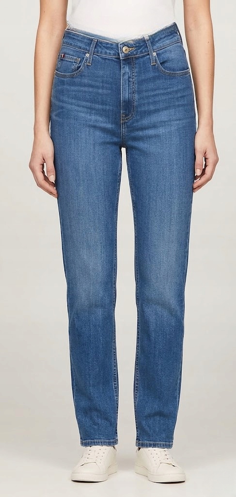 Tommy Hilfiger Modré Džíny Úzké Nohavice Středního Stavu 31/30 6FA