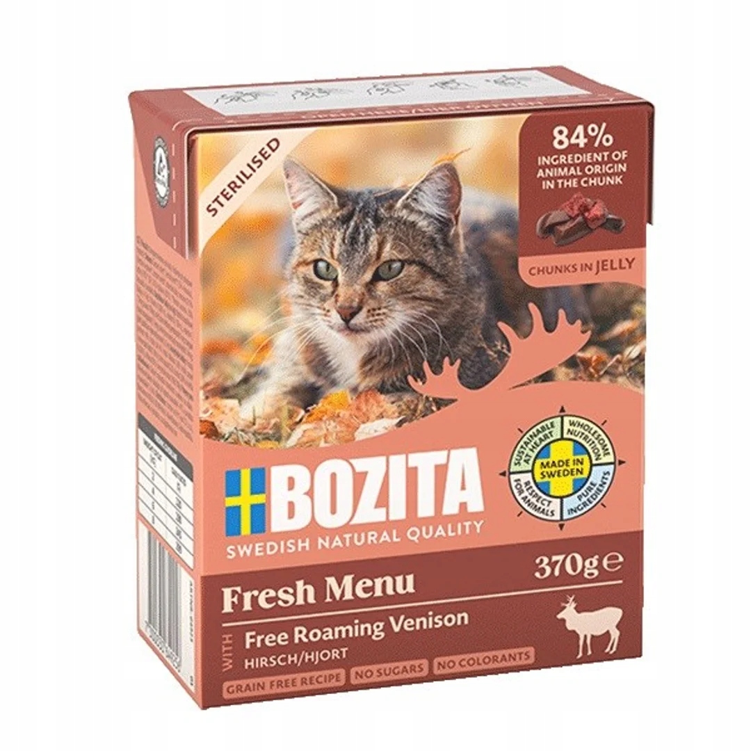Bozita Sterilised Zvěřina, kousky v želé vlhké krmivo pro...