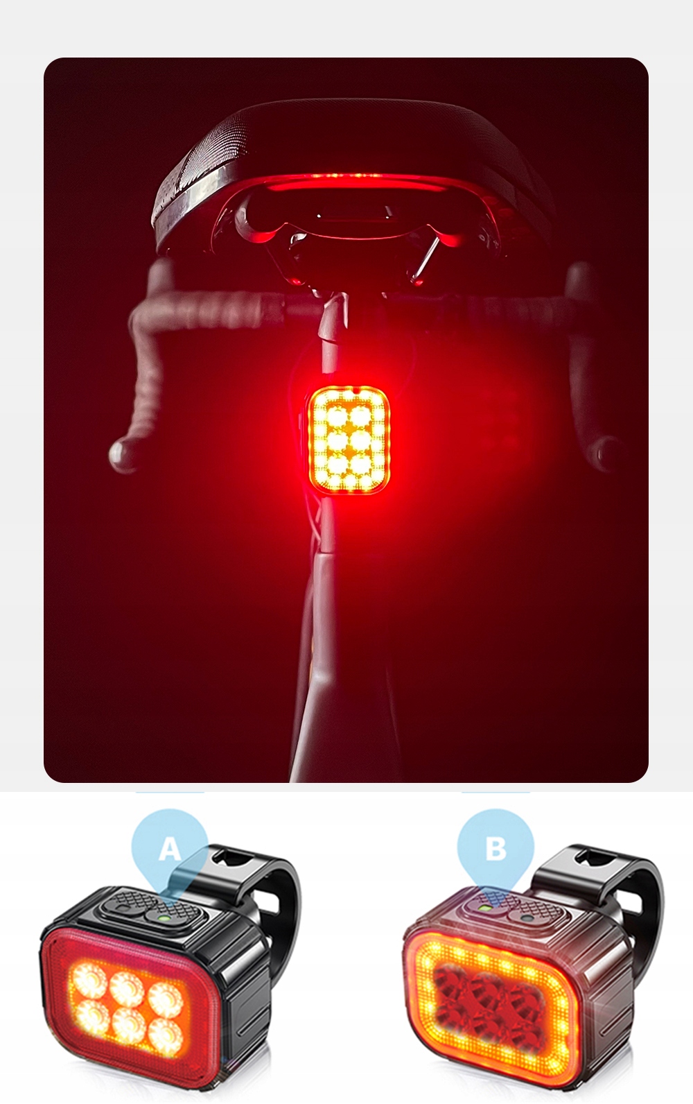 LAMPKA ROWEROWA LED PRZÓD MOCNA + TYŁ ZESTAW Model LAMPKA ROWERA USB C TYLNIA PRZEDNIA KOMPLET