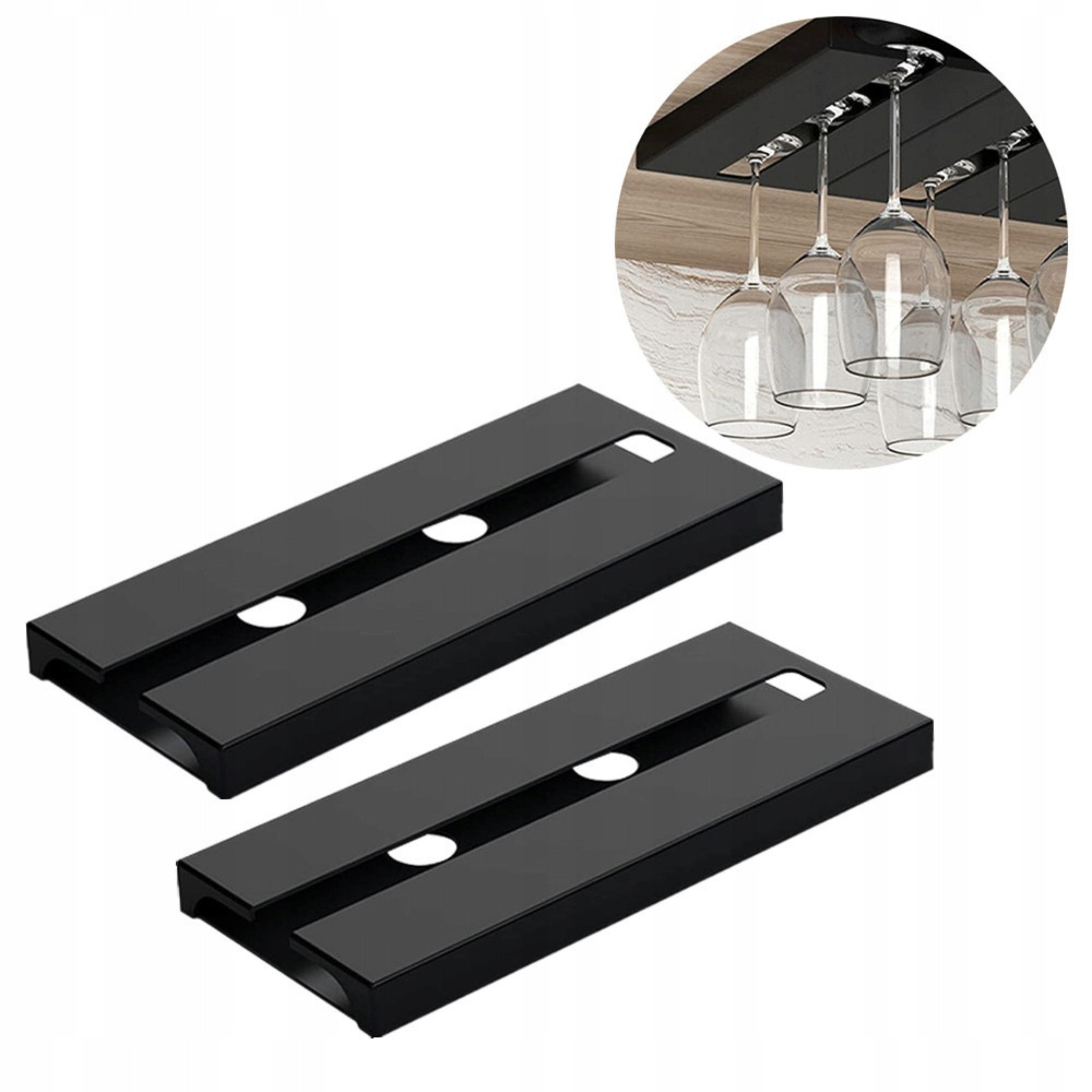 Настенный подвесной светильник для бокалов для вина двойной матовый черный