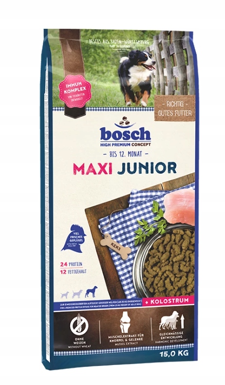 Bosch Maxi Junior 15 Kg, Karma Sucha Dla Szczeniąt