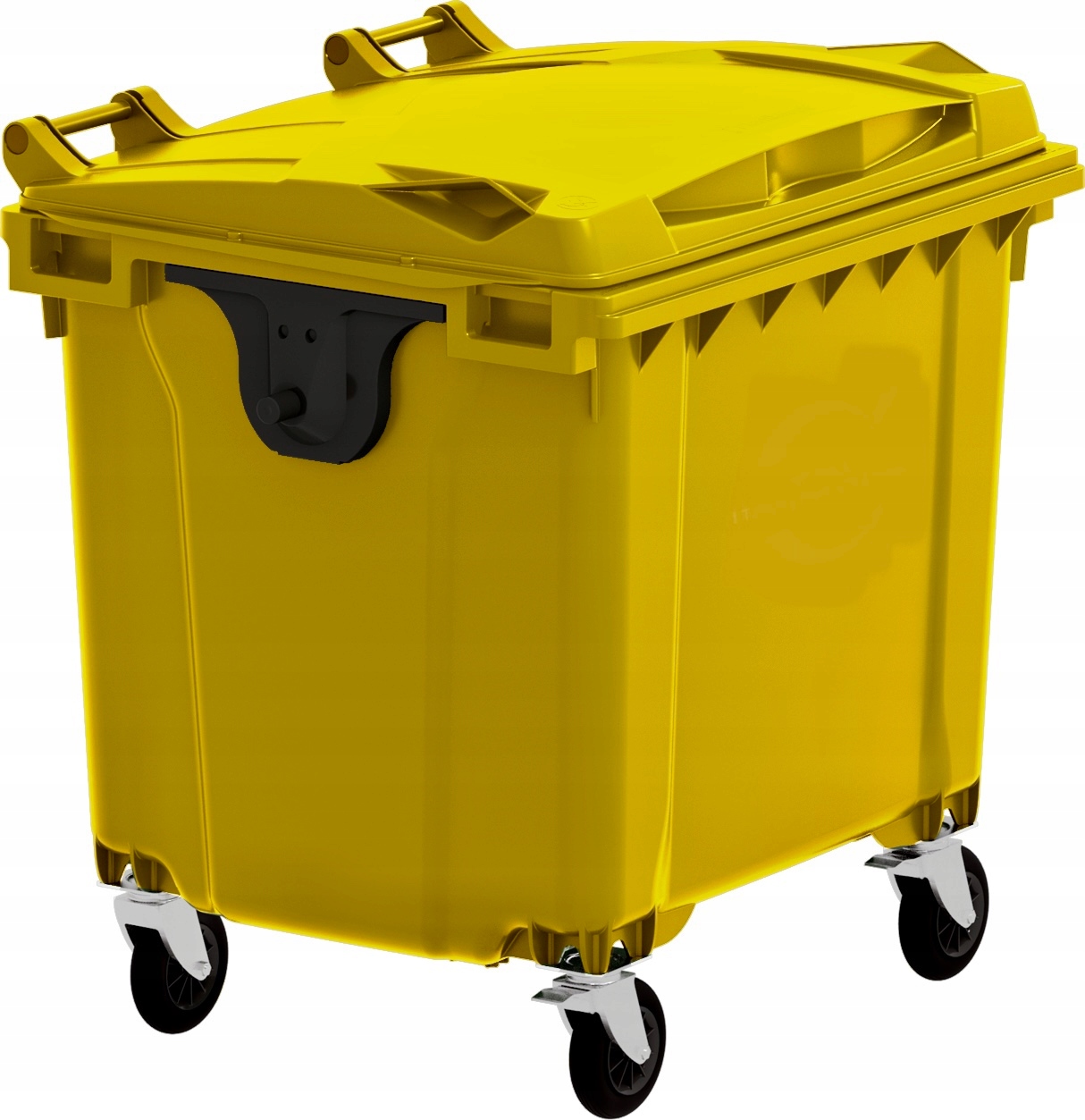 Pojemnik kontener kosz 1100l żółty na śmieci odpady śmietnik plastik metal