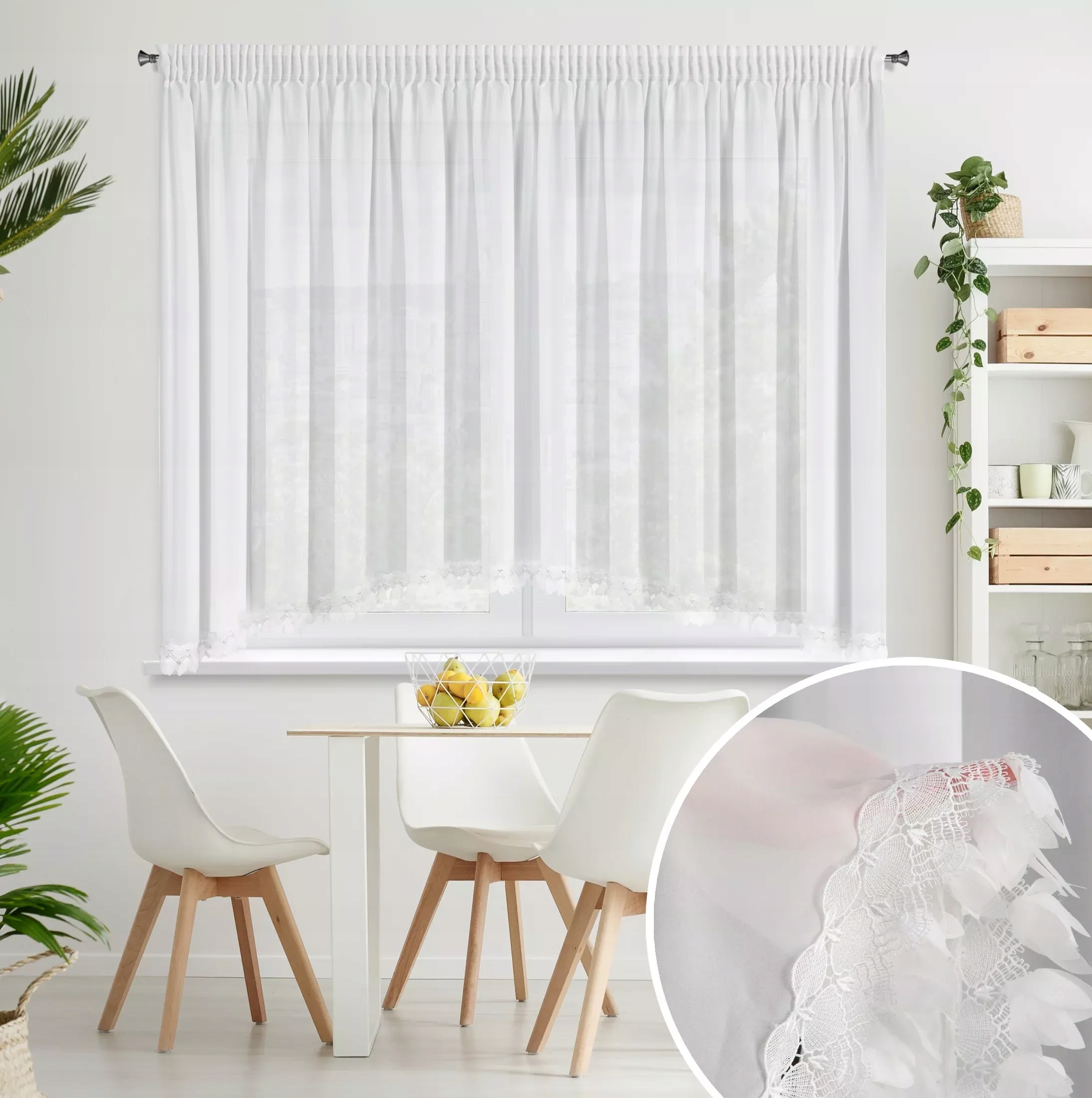 Hotová záclona na pásce Loreta 400x160 Eurofirany, bílá, fanatický šifon