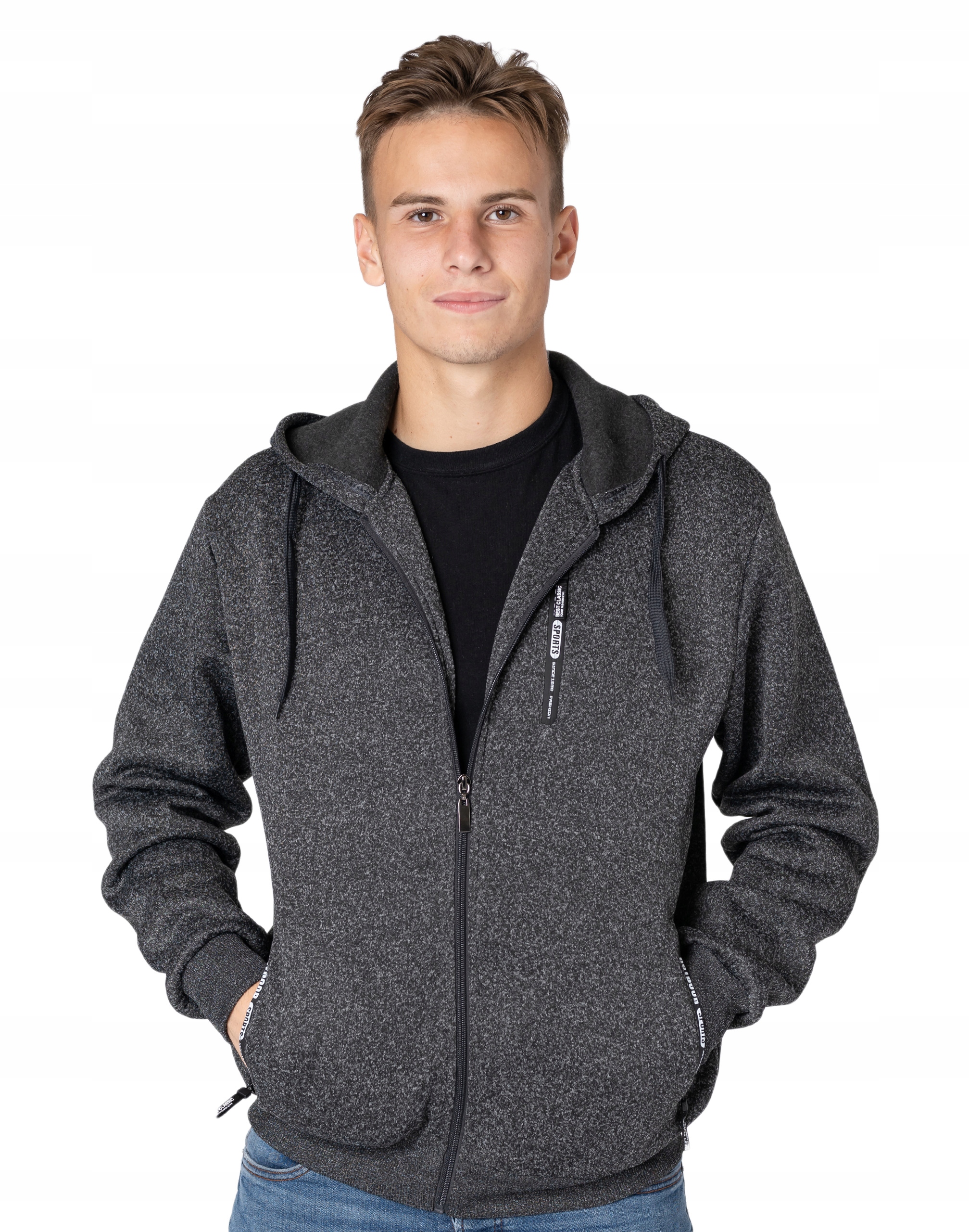 

Ciepła Bluza Męska Rozsuwana z Kapturem 0226-1 XXL