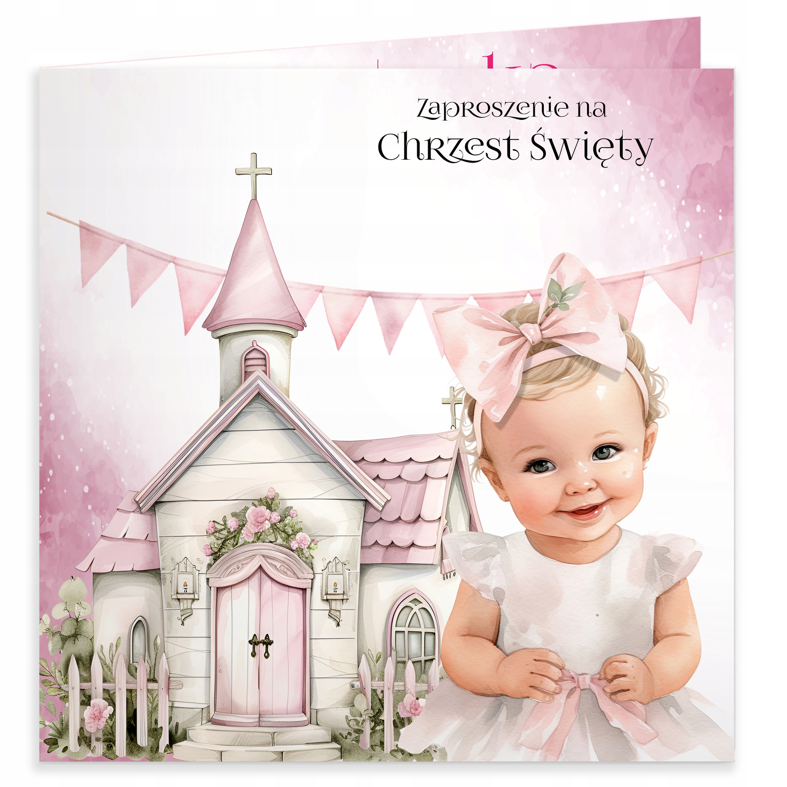 ZAPROSZENIA NA CHRZEST CHRZCINY DLA DZIEWCZYNKI CHŁOPCA + KOPERTA [C051]