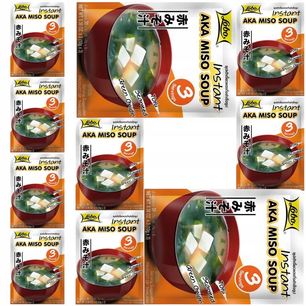 Levně 10 x Polévka Aka Miso 3 porce Hotová směs koření pro miso Sáček 30 g