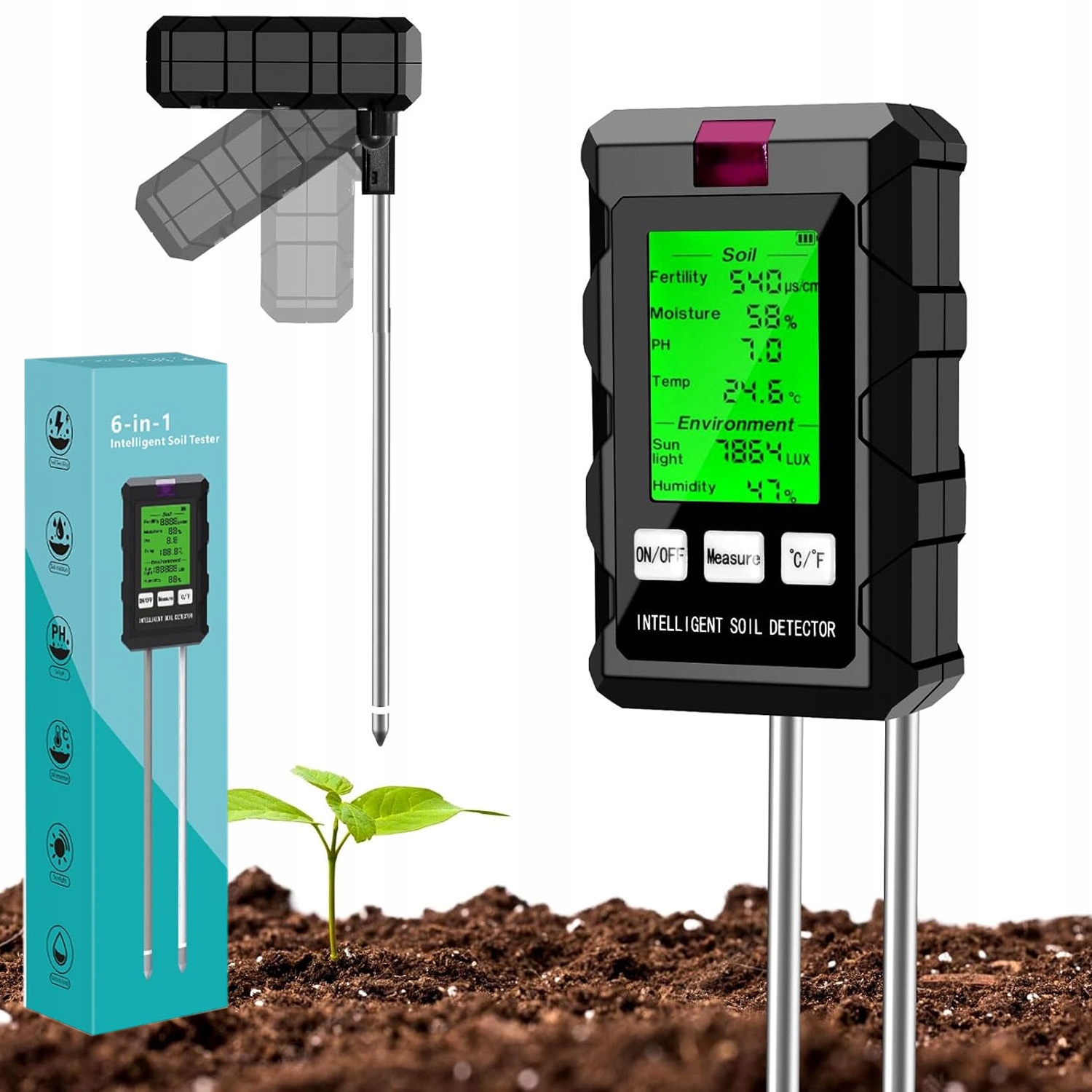 Zahradní Kyselinoměr Půdy Tester Ph Substrátu A Vlhkoměr 6V1