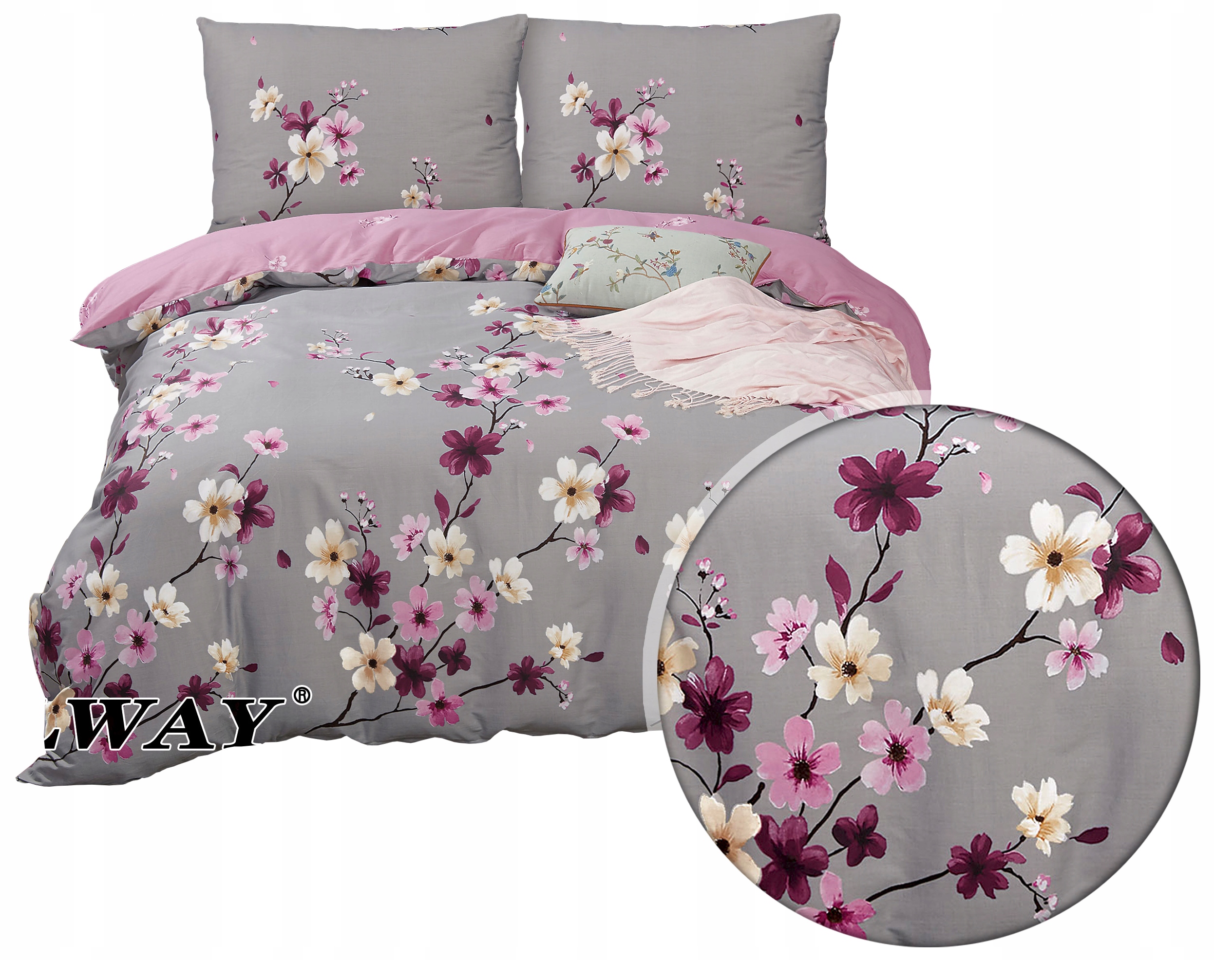 Pościel 200x220 Elway 100% Bawełna Komplet Pościeli Satynowej Nowe