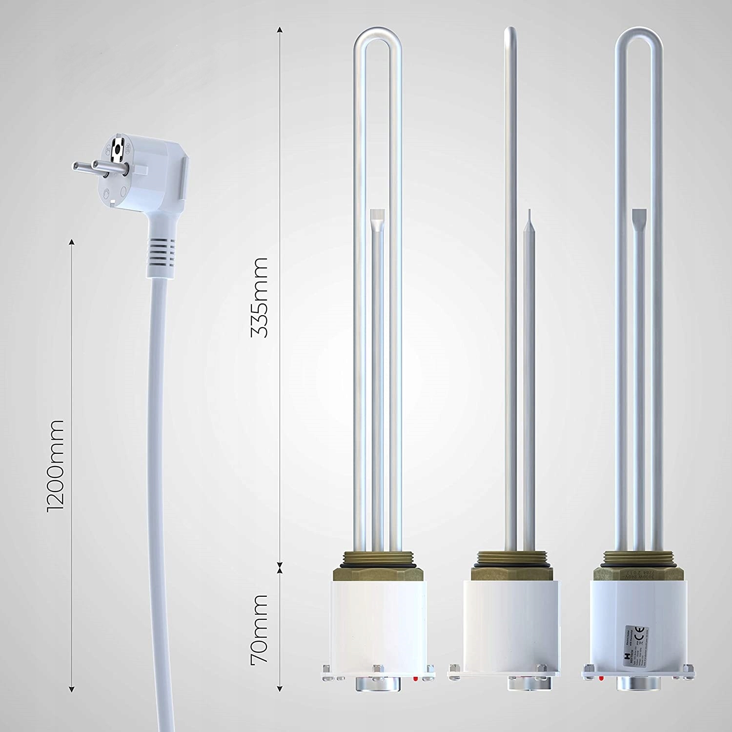 GRZAŁKA DO BOJLERA Z TERMOSTATEM 1,5kW 1500W 6/4 ZE STALI NIERDZEWNEJ 335mm Napięcie 230 V