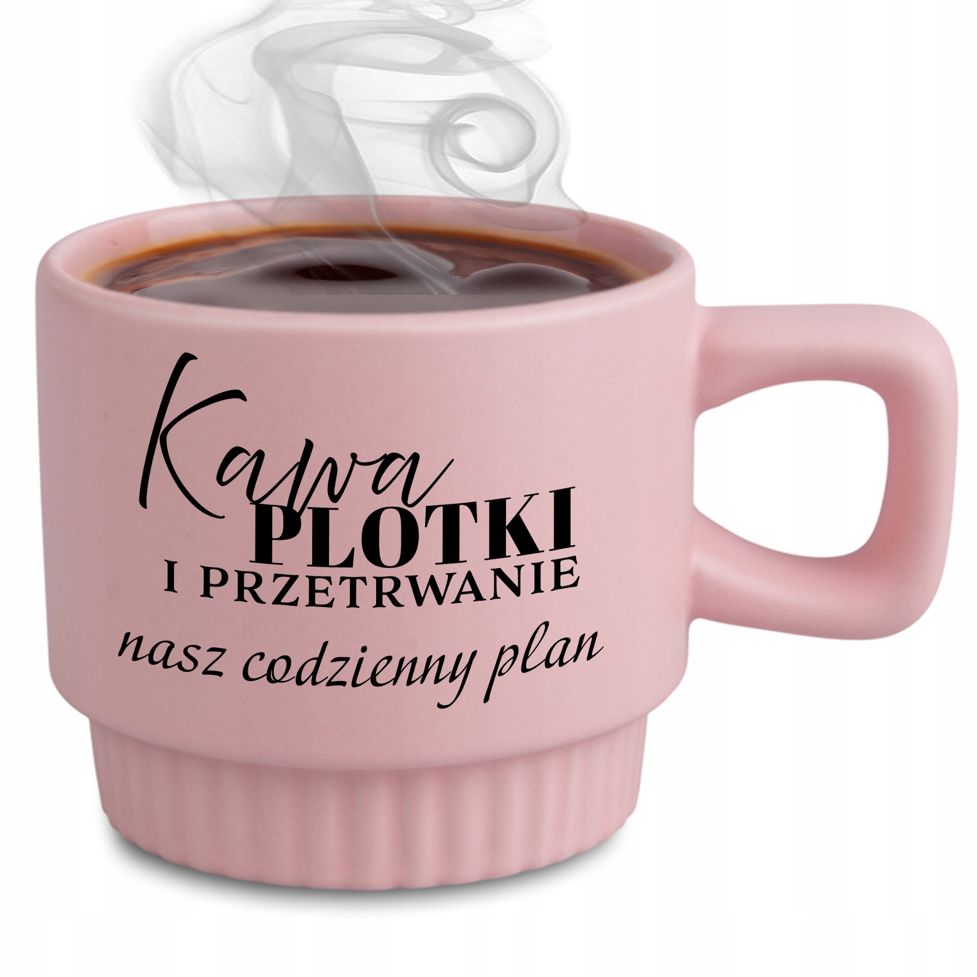 Ryflovaný hrnček Ružová Káva Klebety A Prežitie Odchod z práce Povýšenie