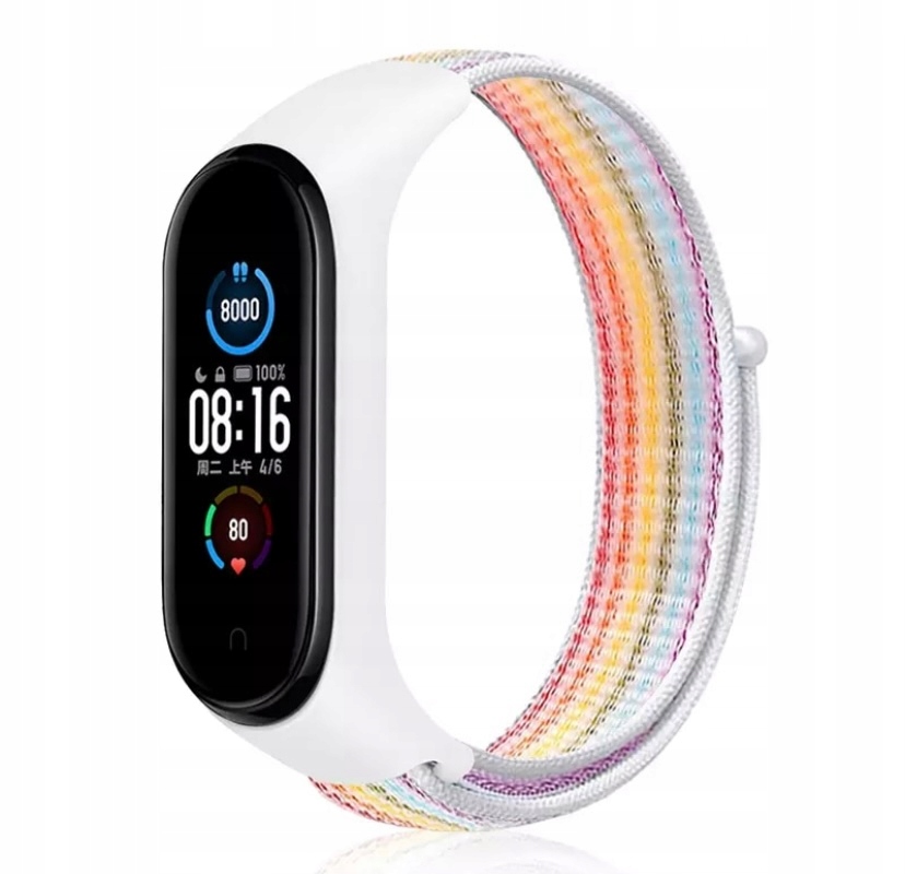

Opaska Sportowa Do MI Band 7 Tęczowe Prążki
