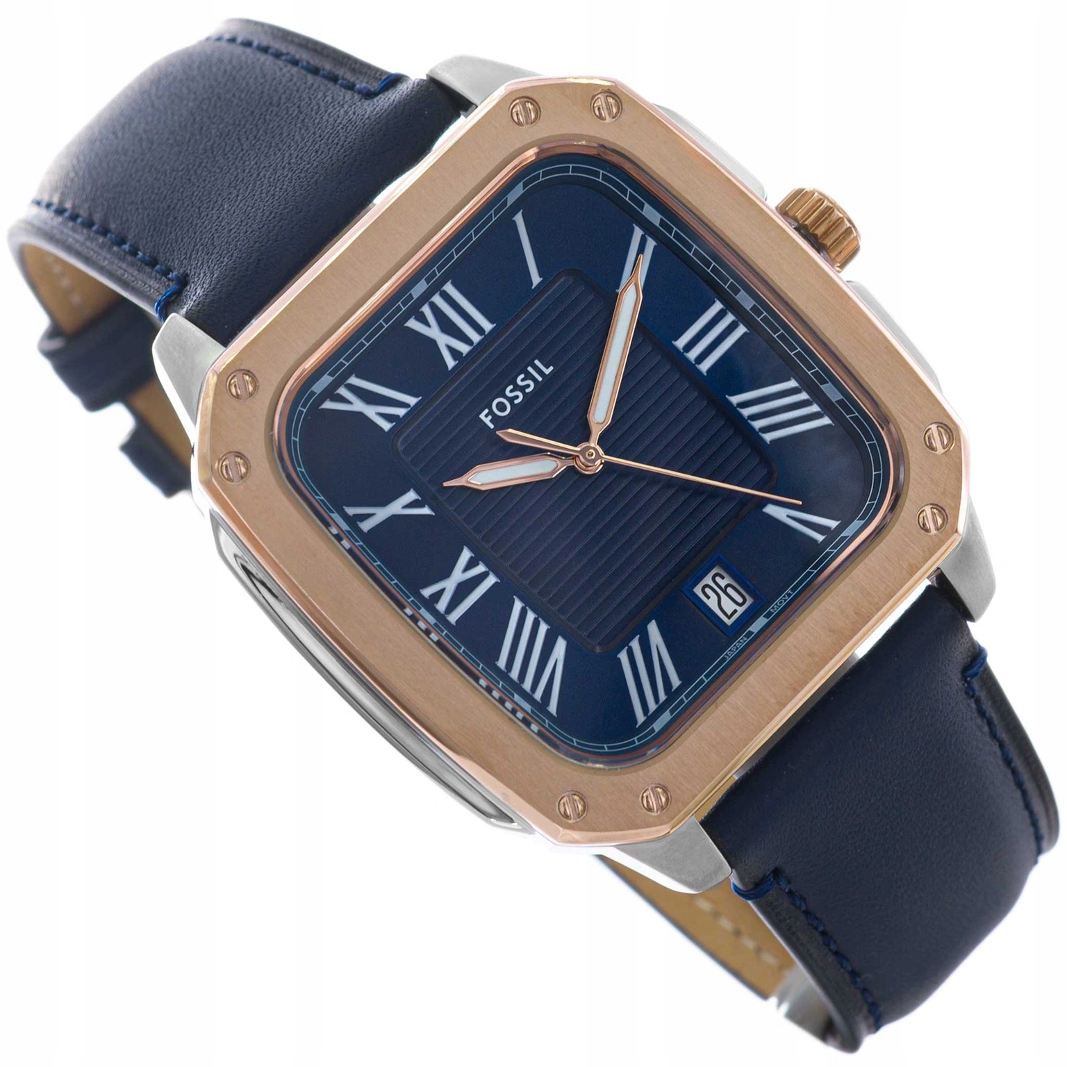 Pánské Hodinky Fossil FS6149 Modrý Kožený Opasek Elegantní