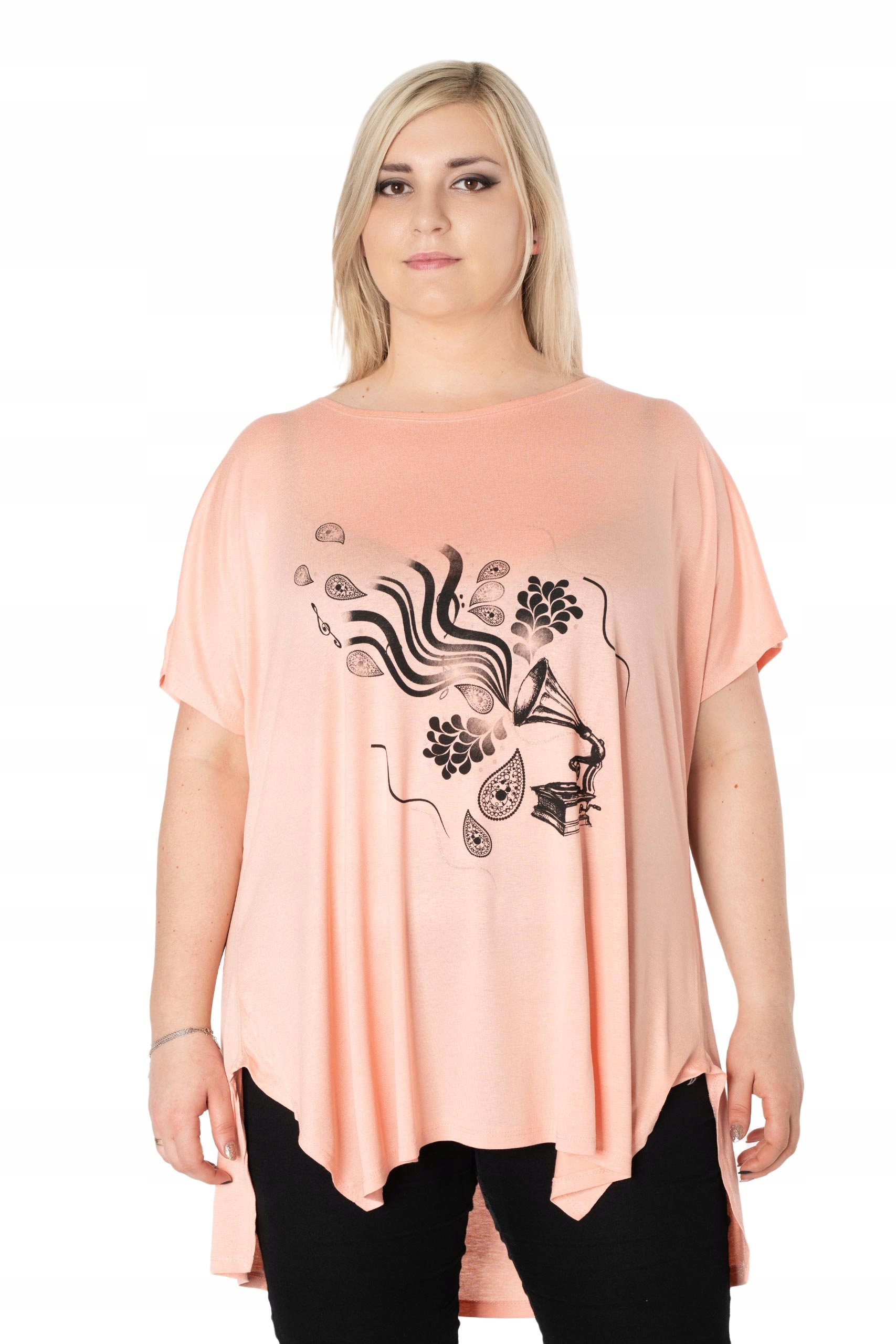 

Duża Długa Bluzka Damska Tunika Oversize 645-03