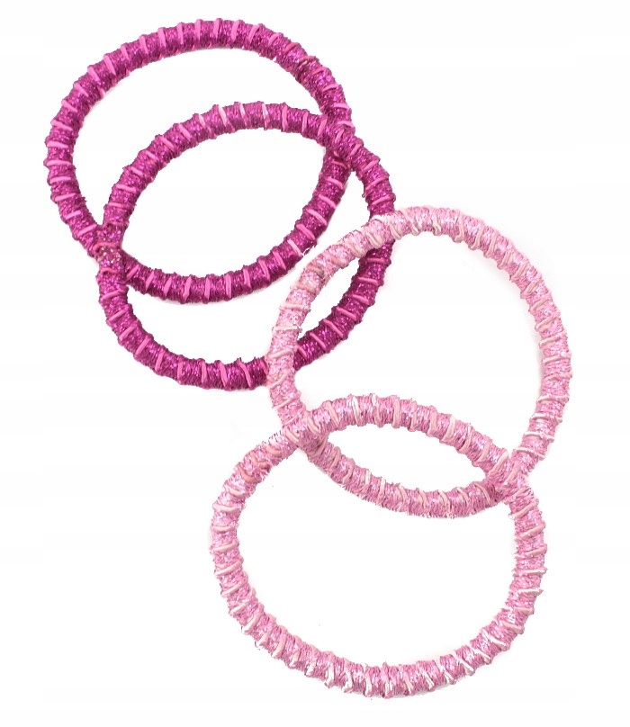 MOCNE GUMKI DO WŁOSÓW RÓŻOWE 4 SZTUKI