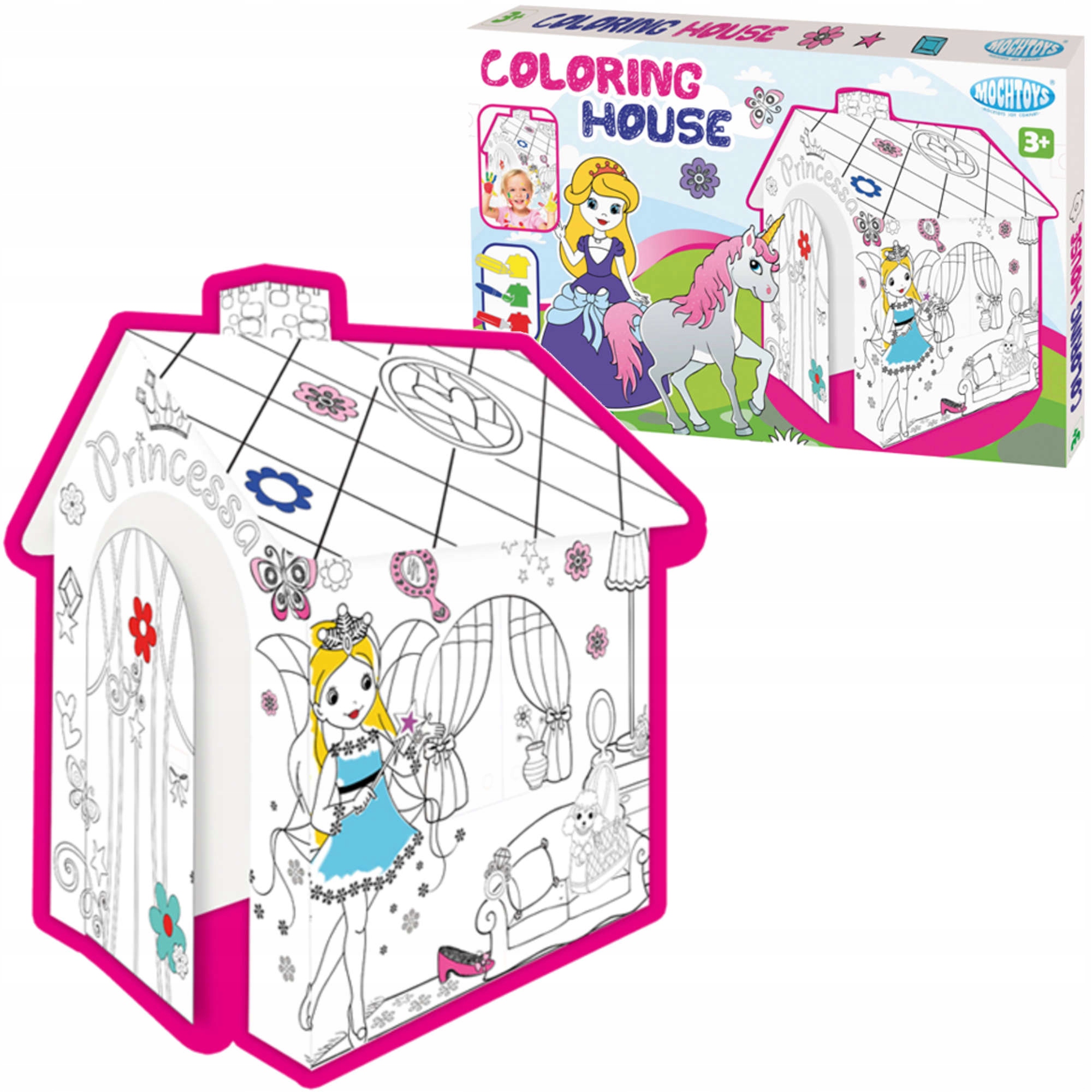 

Duży Domek Do Kolorowania Malowania Z Tektury