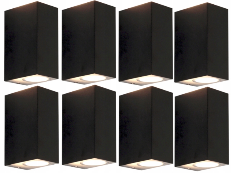 8x Aluminiowy Kinkiet Zewnętrzny Lampka Wodoodporna Góra Dół Dwustronna
