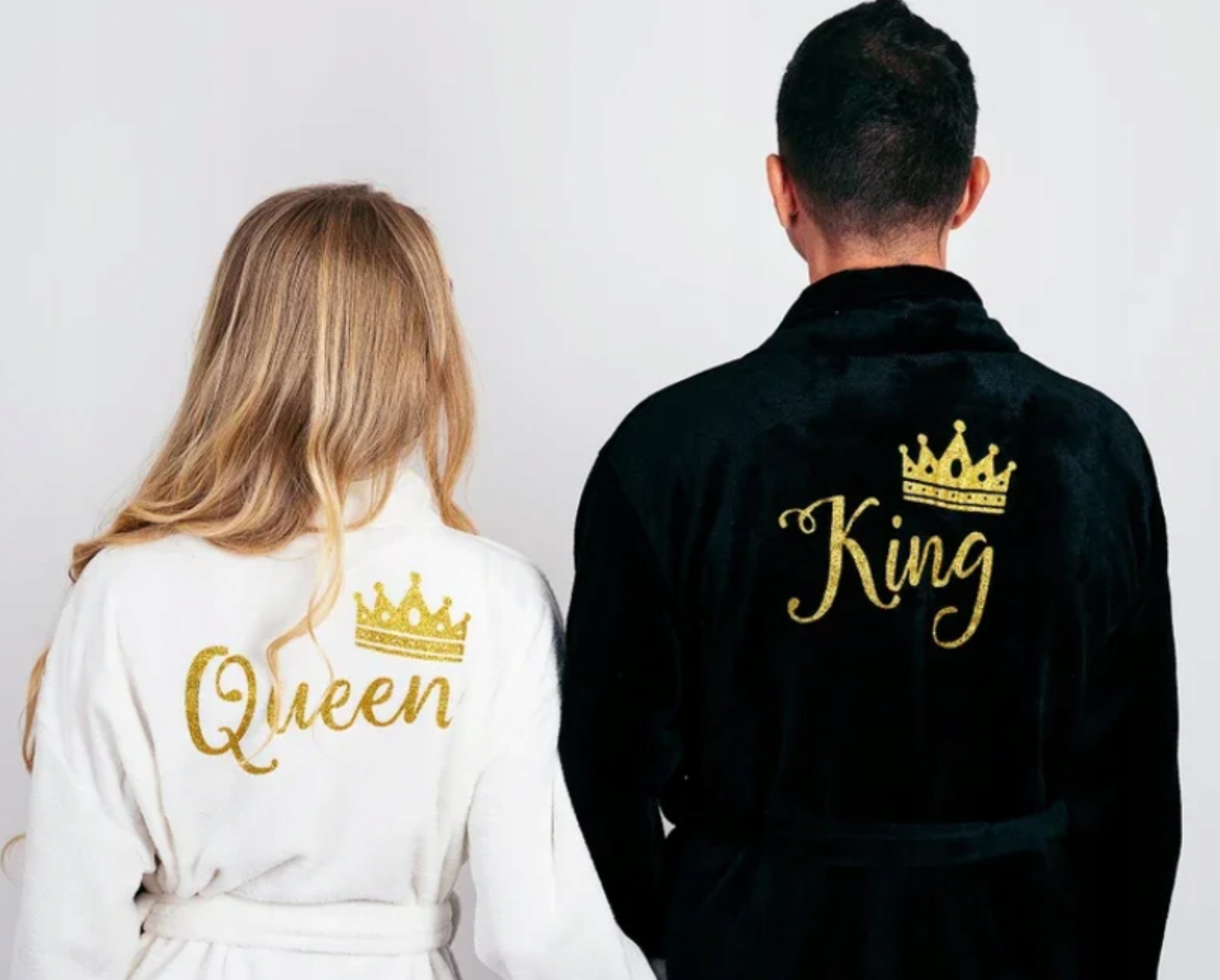 ZESTAW SZLAFROKÓW DLA PARY Z HAFTEM SZLAFROK NA PREZENT WALENTYNKI Marka bez marki