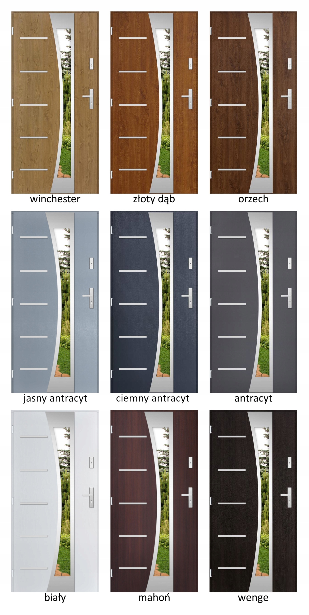 POLSKIE DRZWI ZEWNĘTRZNE INOX NWIS5P 72MM 90CM Typ z przeszkleniem