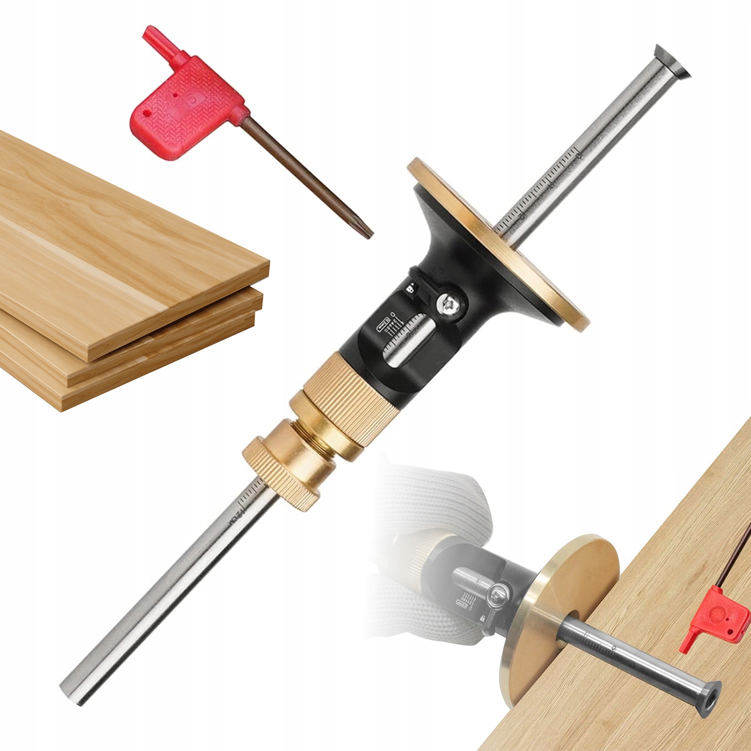Kružítko Truhlářské Nastavitelné 0-12 CM S Nástrojem Na Značení Dřeva 12 MM