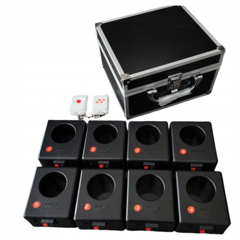 Systém Dálkového Odpalování Jisker Sada 8 Přijímačů, 2 Ovladače, Pouzdro