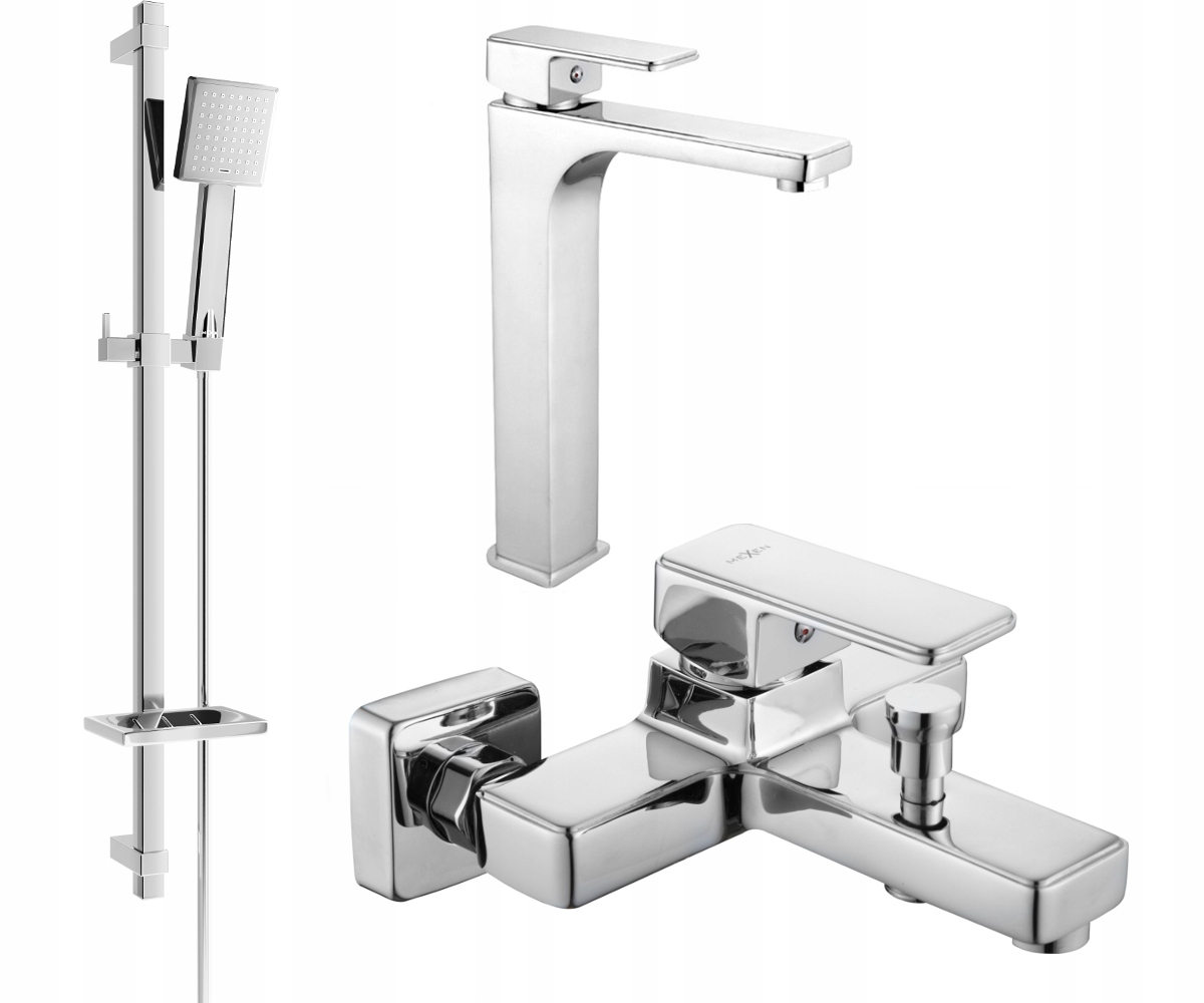 Mexen Cetus DQ45 Chromová vanová souprava s umyvadlovou baterií