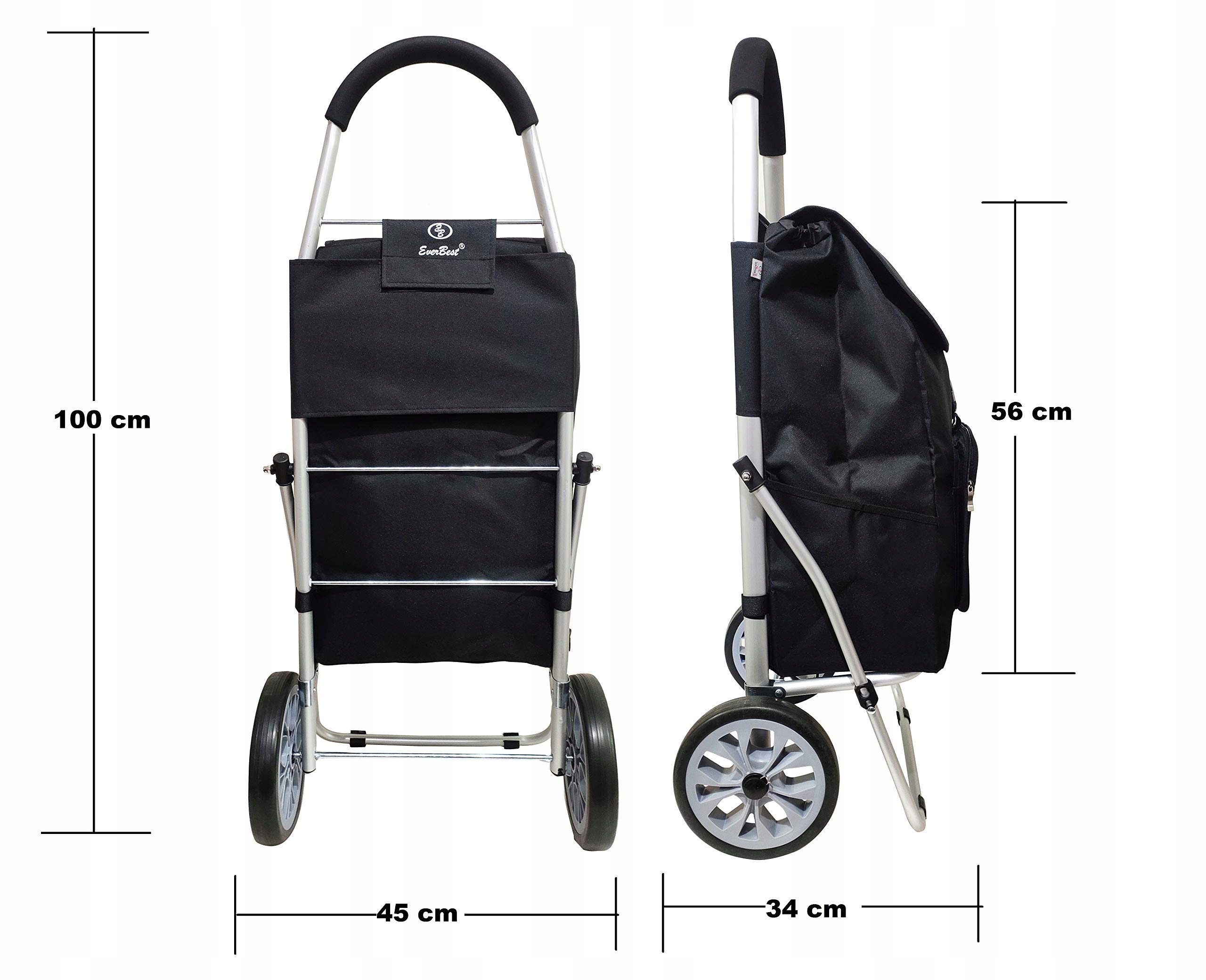 Wózek na zakupy Alugo z dużymi łożyskowanymi kołami. Rodzaj wózek